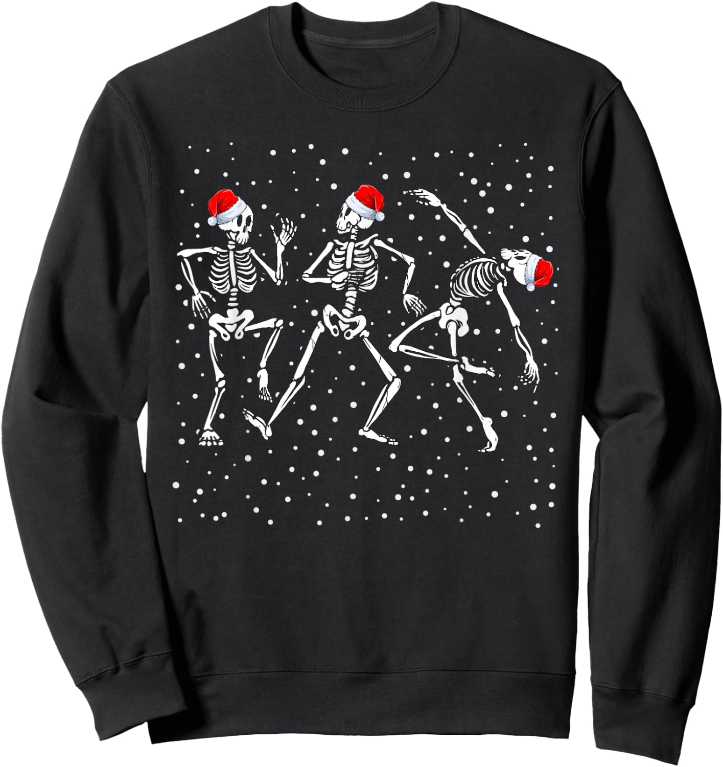 Christmas Skeleton Dancing Funny Xmas Sweatshirt - Sweatshirt | Black
