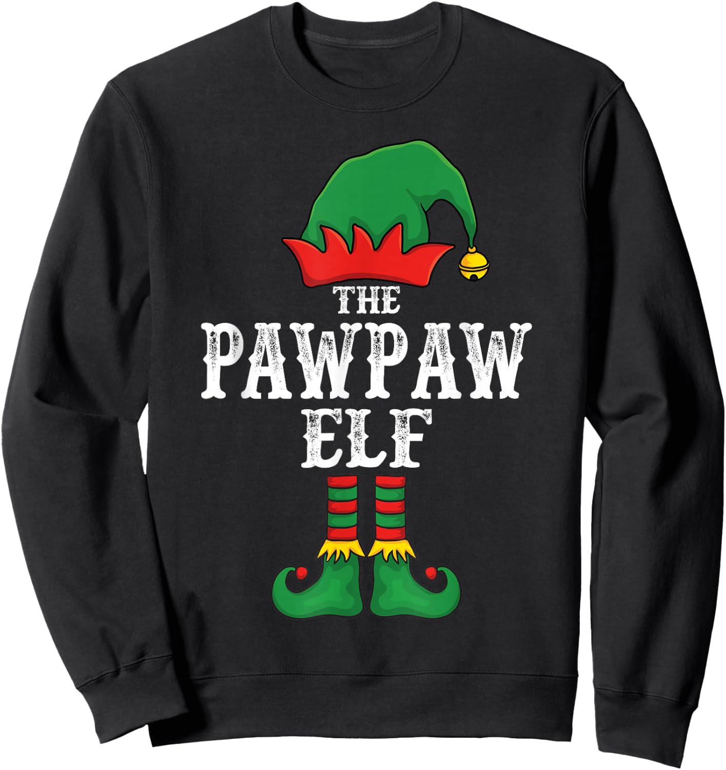 The Pawpaw Elf Christmas Pajama Idea Family Matching Funny Sweatshirt - Sweatshirt | Black