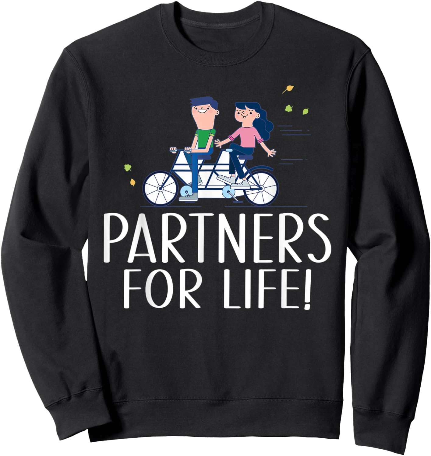 Couple Outfit Partners for Life Tandem Bike Sweatshirt - Sweatshirt | Black