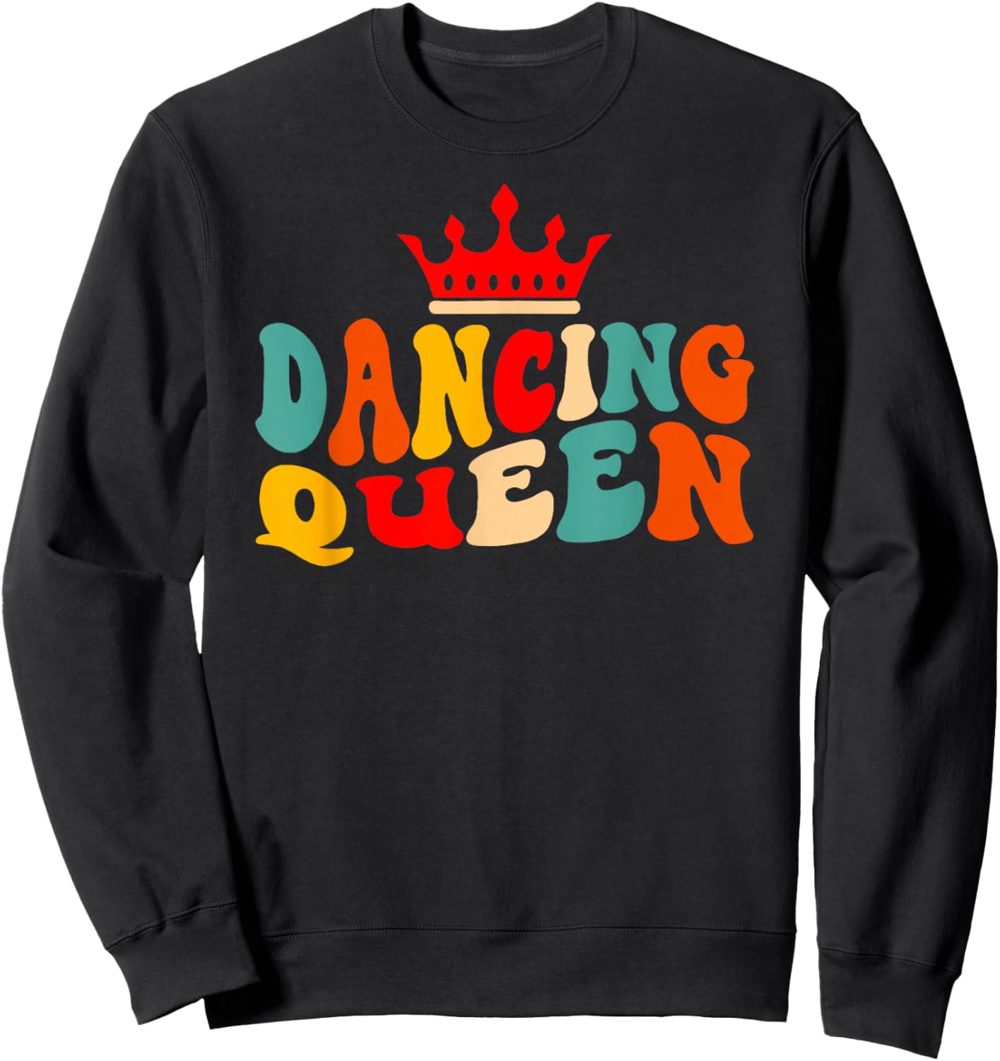 Dancing Queen Retro 70s Disco Themed 70's Lover Women Girls Sweatshirt - Sweatshirt | Black
