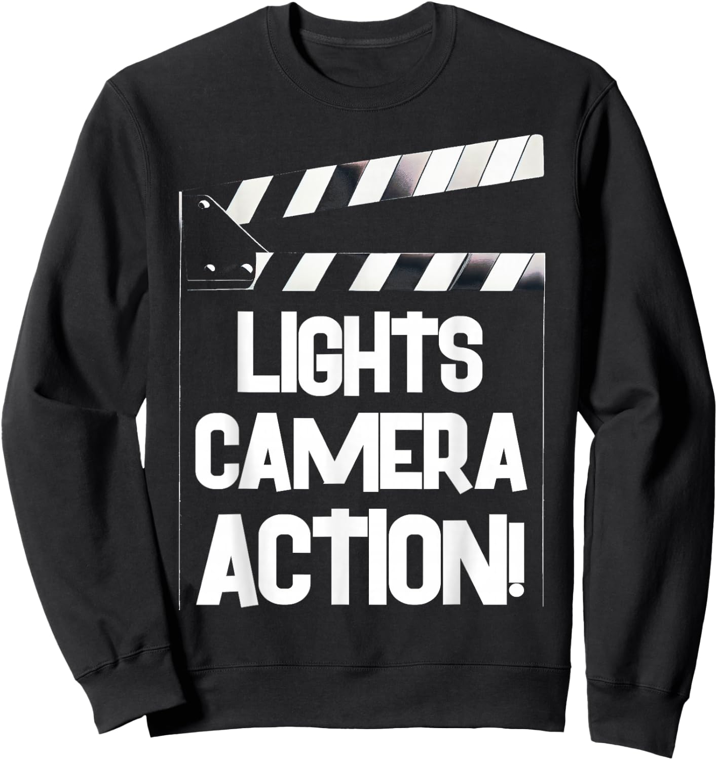 Lights Camera Action Clapper Board Film Crew Director Sweatshirt - Sweatshirt | Black