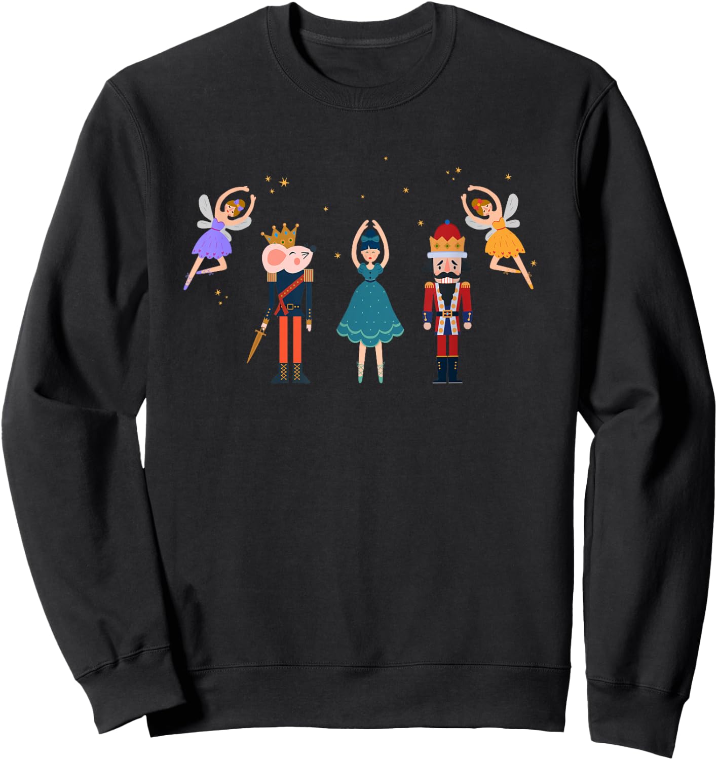 Nutcracker Mouse Ballet Dancing Fairy Sugar Plums Christmas Sweatshirt - Sweatshirt | Black