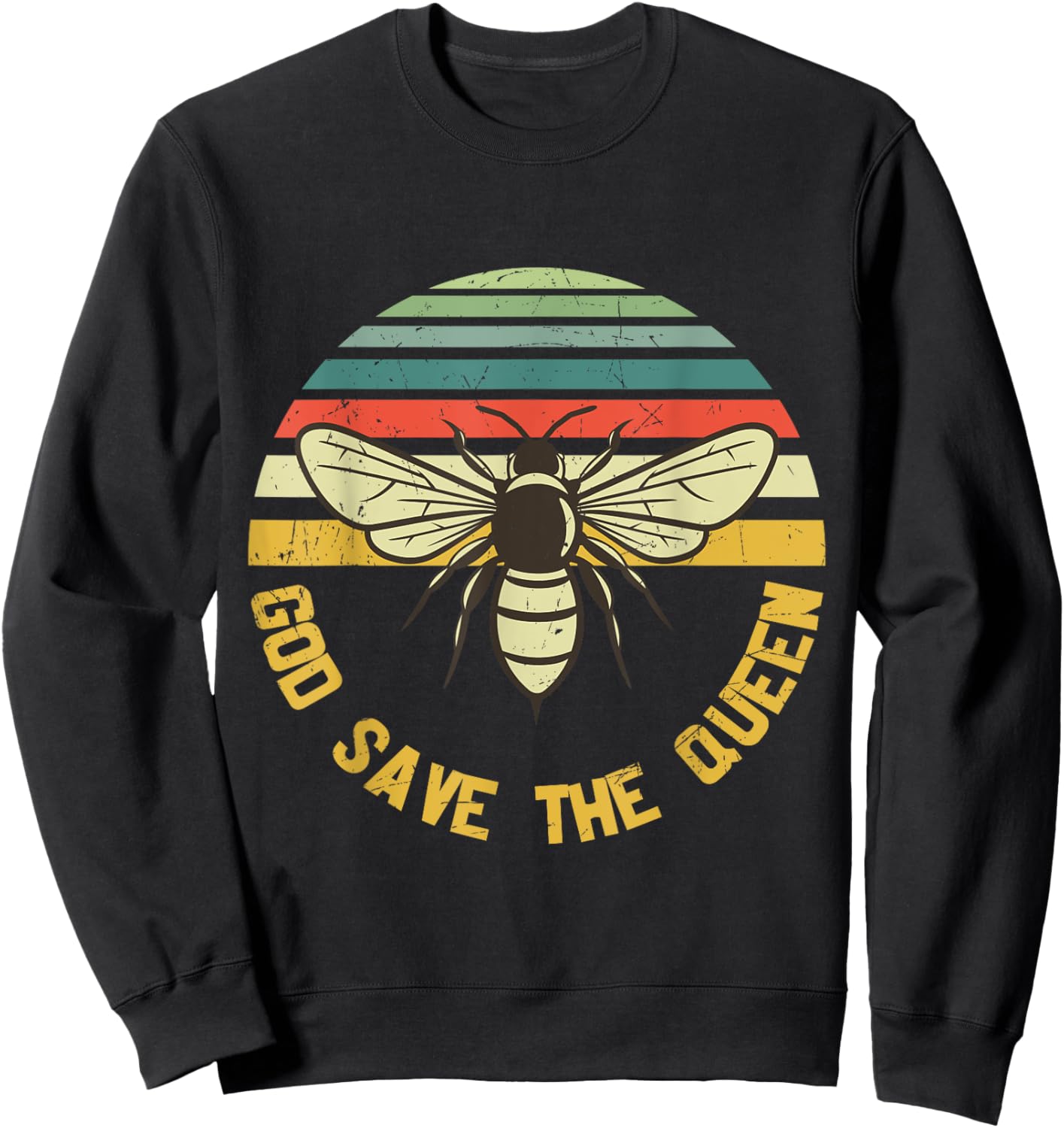 God Save the Queen Save the Bees Vintage Sweatshirt - Sweatshirt | Black