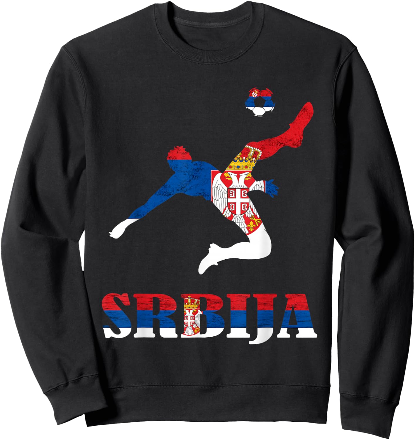 Serbia Soccer Player Srbija Serbian Pride Serbian Flag Sweatshirt - Sweatshirt | Black