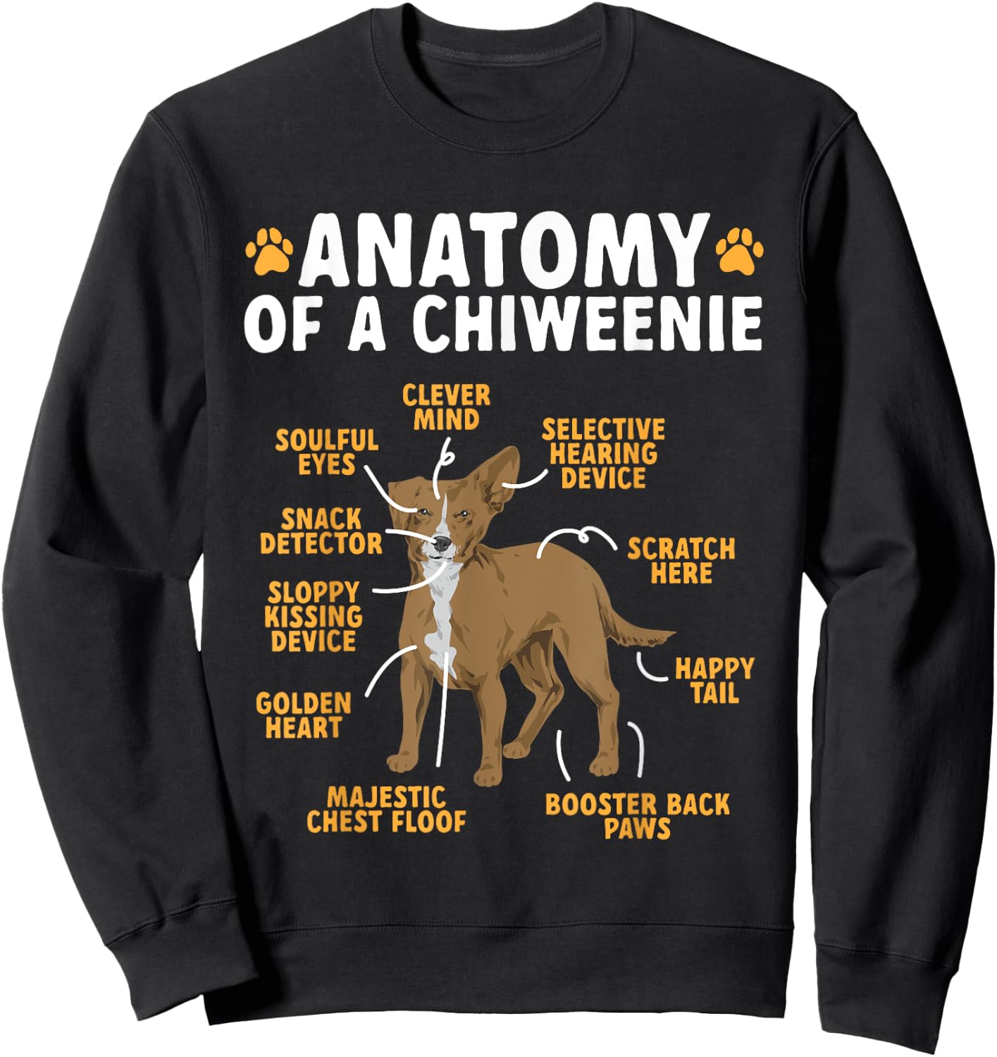 Anatomy Of A Chiweenie Dog Owner Men Women Sweatshirt - Sweatshirt | Black