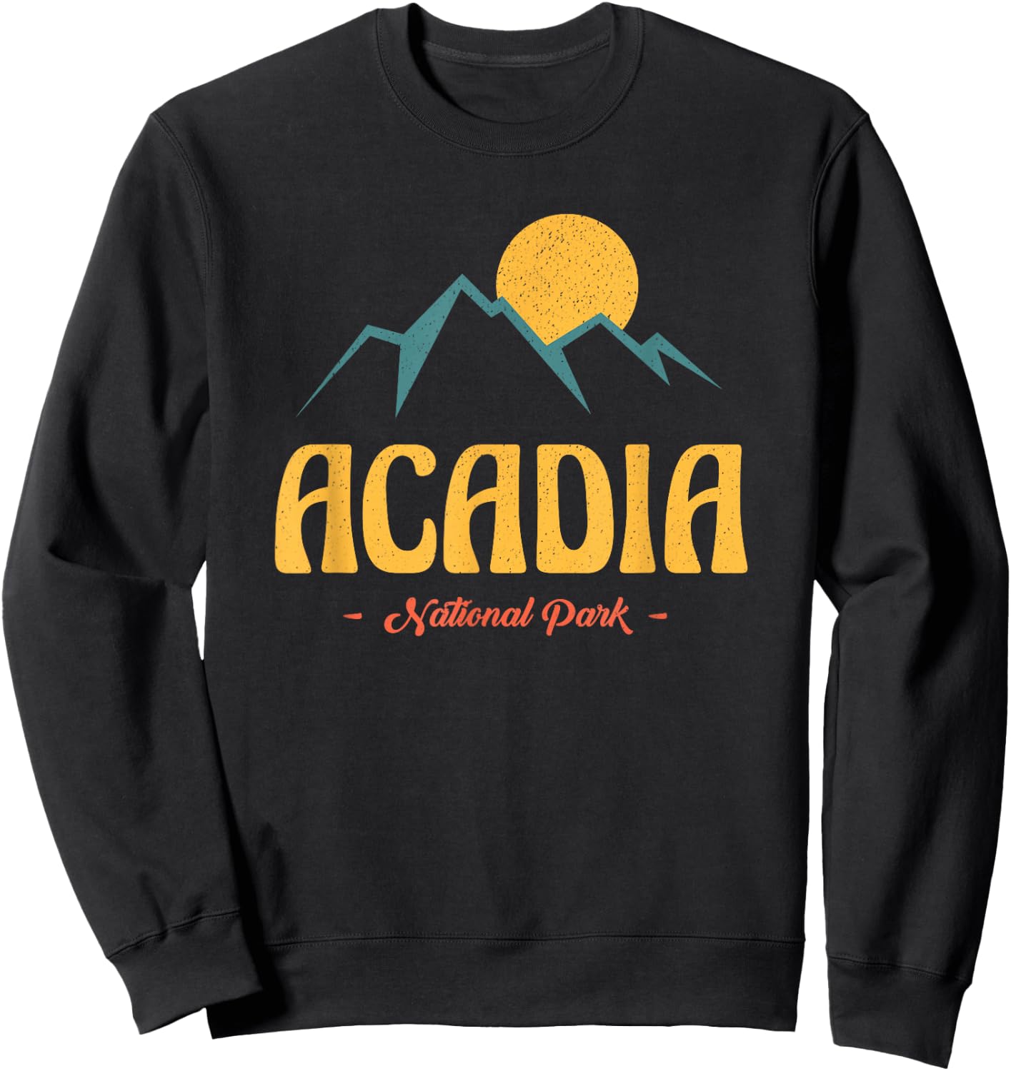 US Adventure Vintage Acadia National Park Souvenirs Sweatshirt - Sweatshirt | Black
