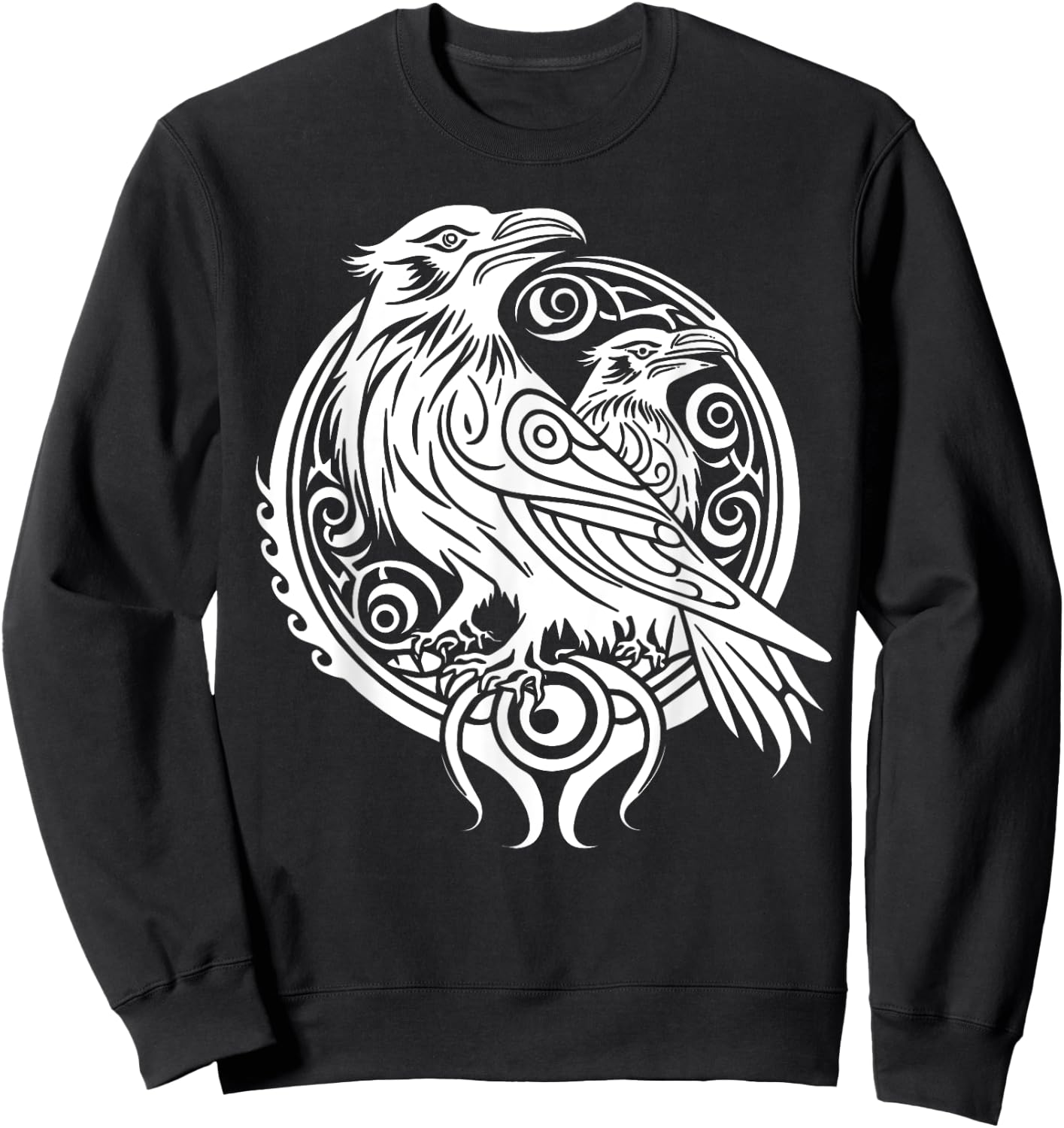 Odins Raven Norse Mythology Viking Birds Celtic Knots Asgard Sweatshirt - Sweatshirt | Black
