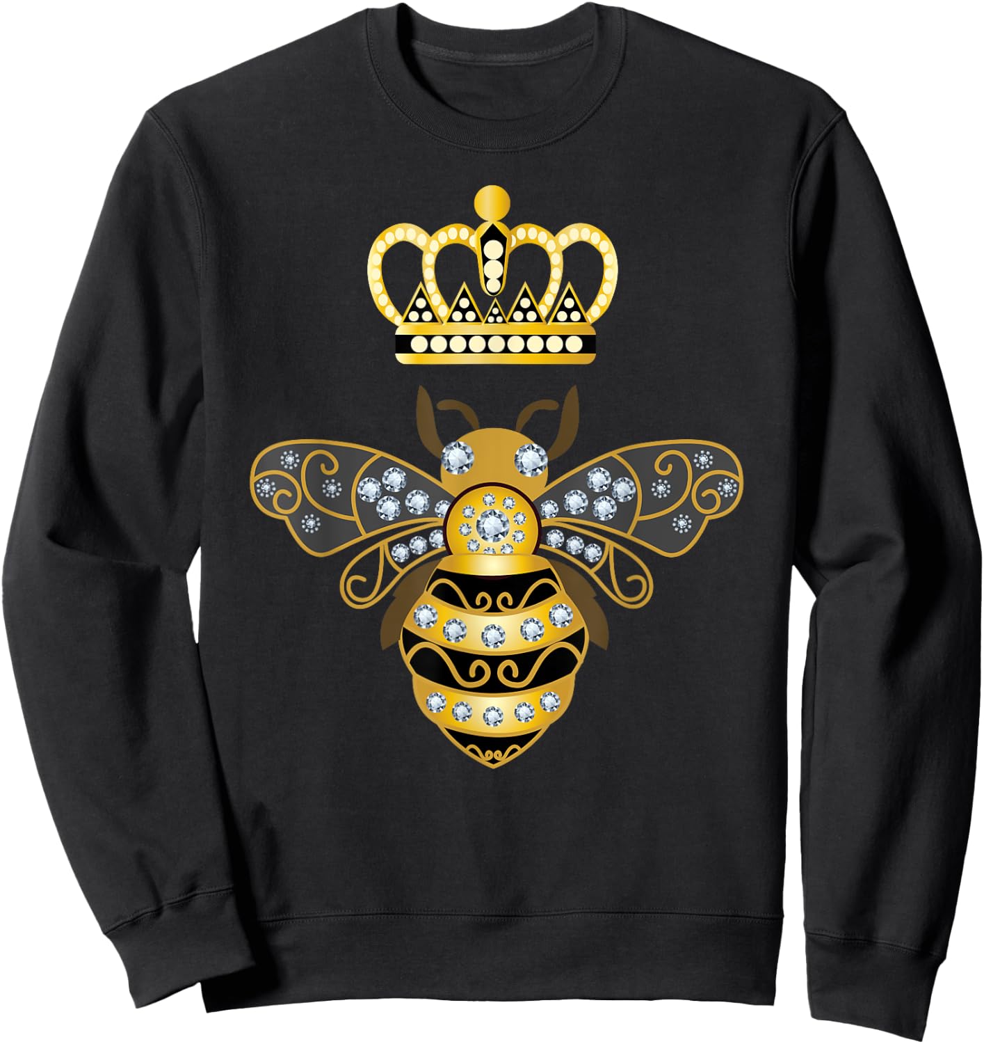 Queen Bee Crown Women Men Girls Honey Hive Beekeeping Bee Sweatshirt - Sweatshirt | Black