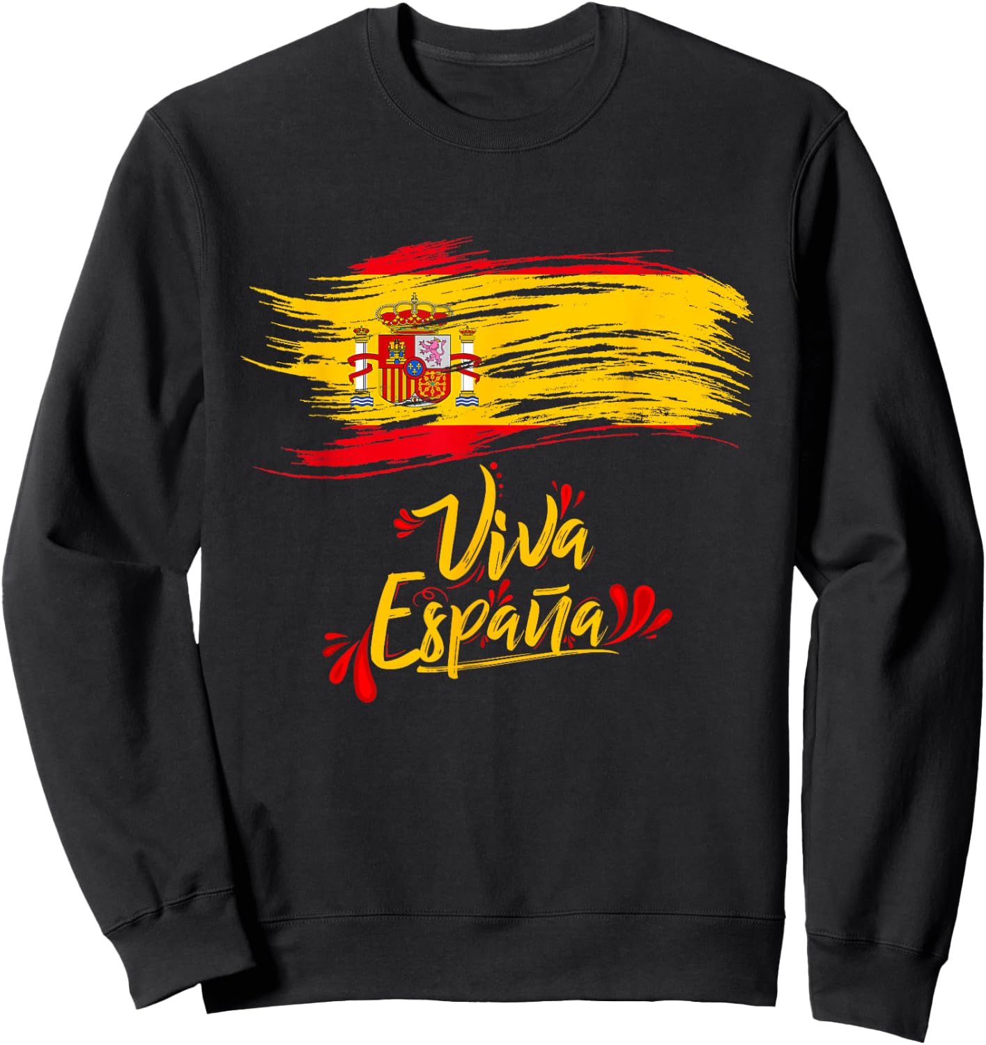 Viva Espana Spain Flag Athletic Sport Sweatshirt - Sweatshirt | Black