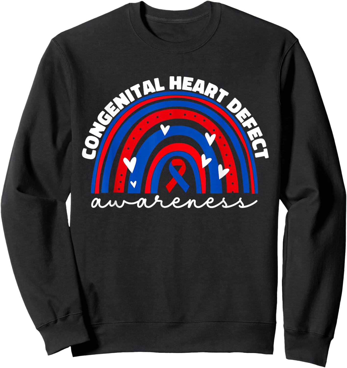 CHD Congenital Heart Defect Awareness Month For Kids Women Sweatshirt - Sweatshirt | Black