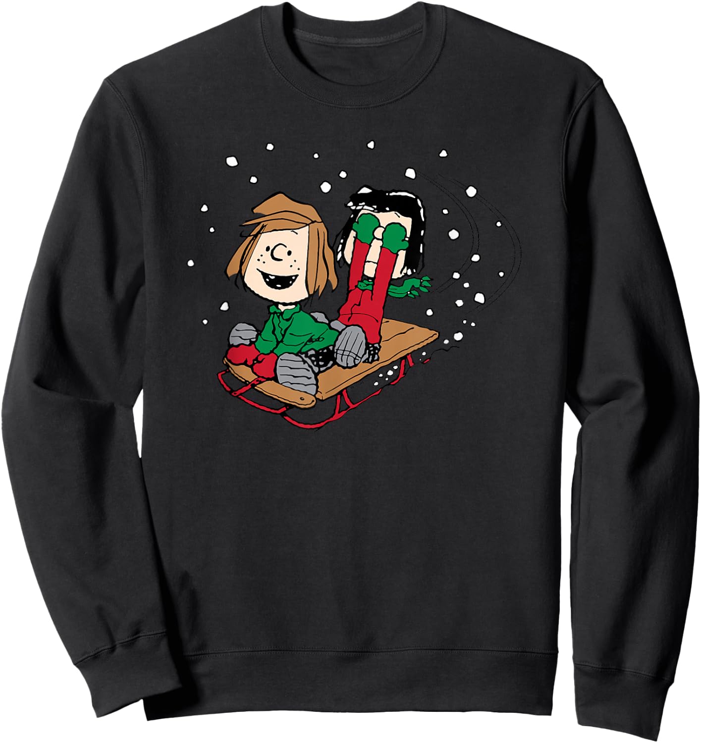 Peanuts - Peppermint Patty Sledding Sweatshirt - Sweatshirt | Black
