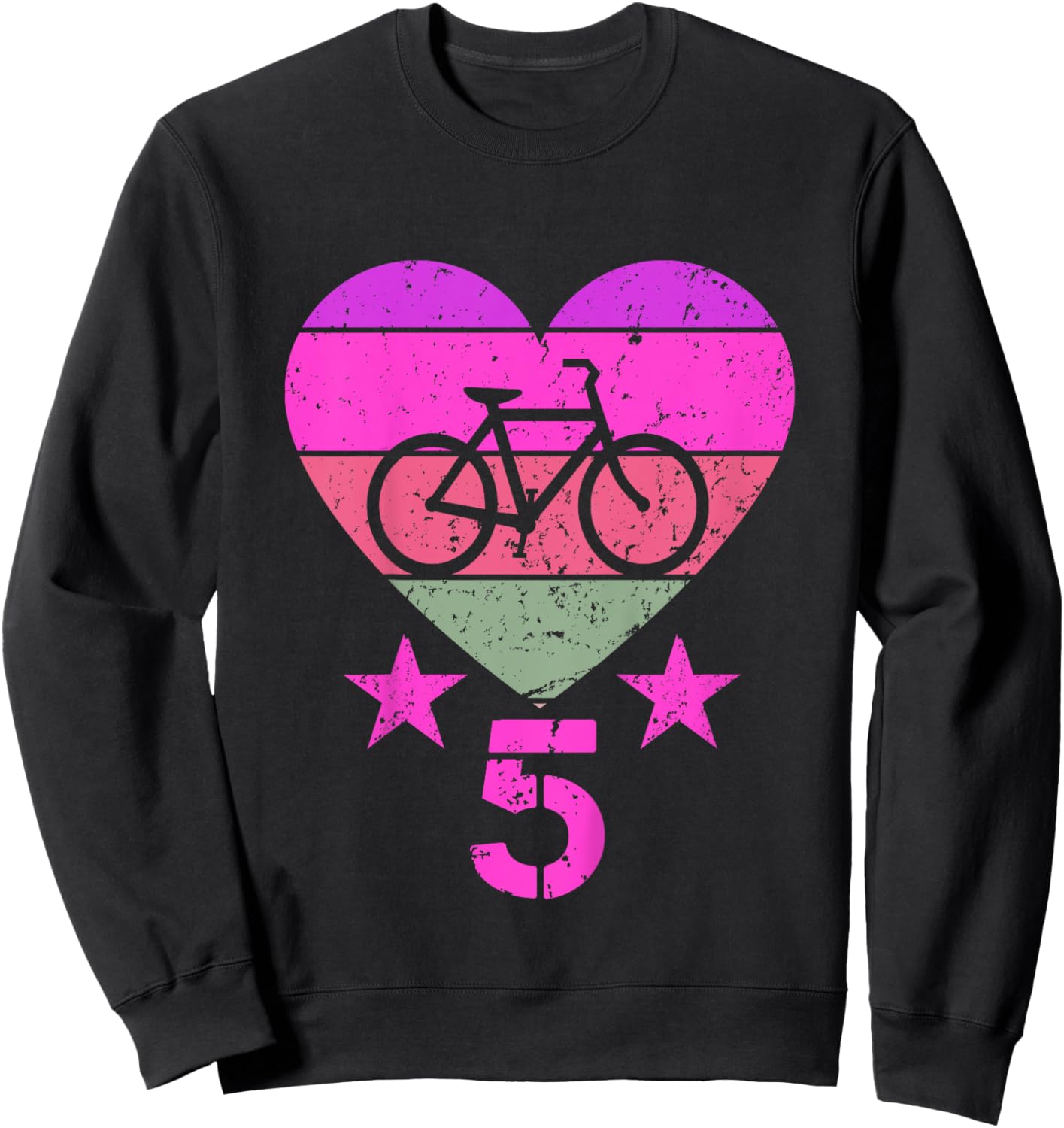 Bicycle Birthday 5 Year Old Boy Girl Bike 5th Birthday Sweatshirt - Sweatshirt | Black