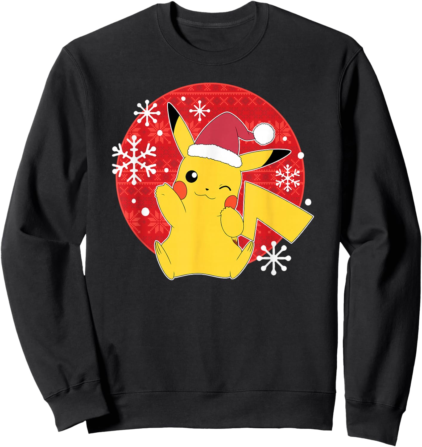 Pokémon - Pikachu Santa Hat Ugly Sweater Sweatshirt - Sweatshirt | Black