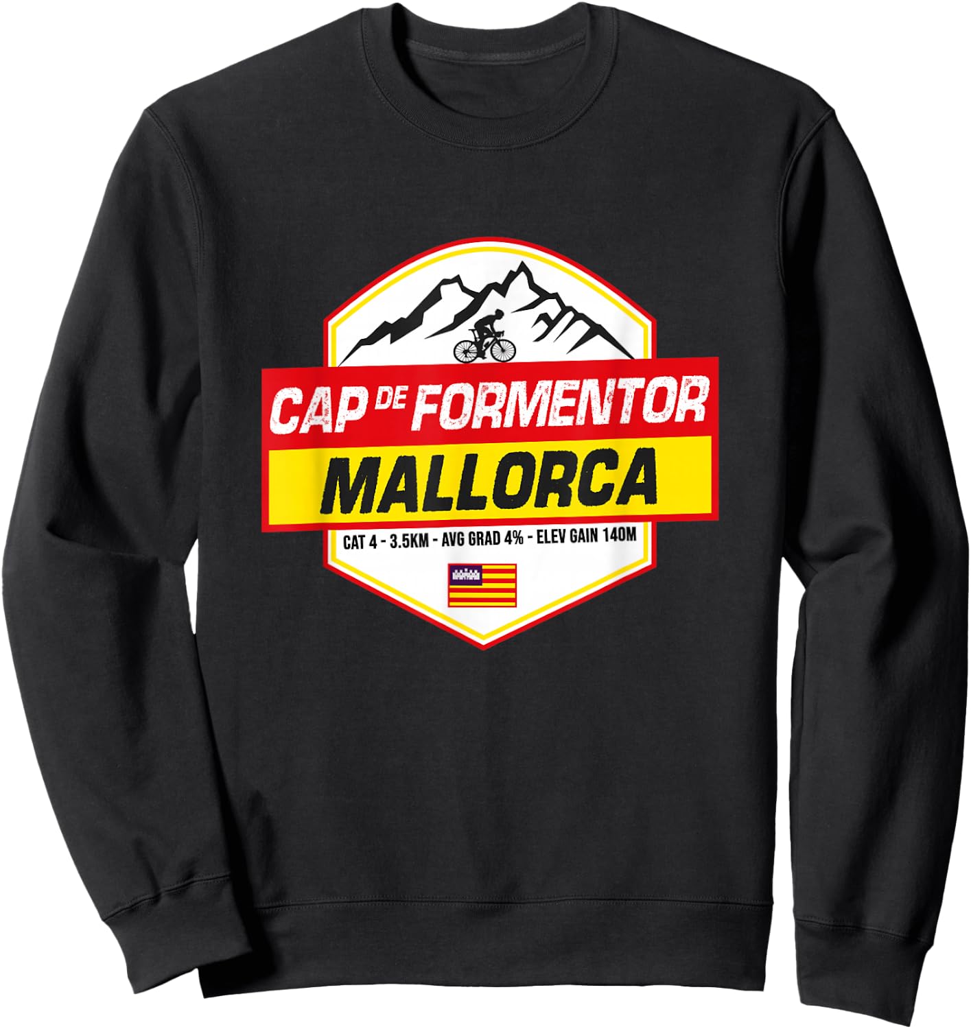 Cap de Formentor Cyclist Climb Mallorca Spain Cycling Sweatshirt - Sweatshirt | Black