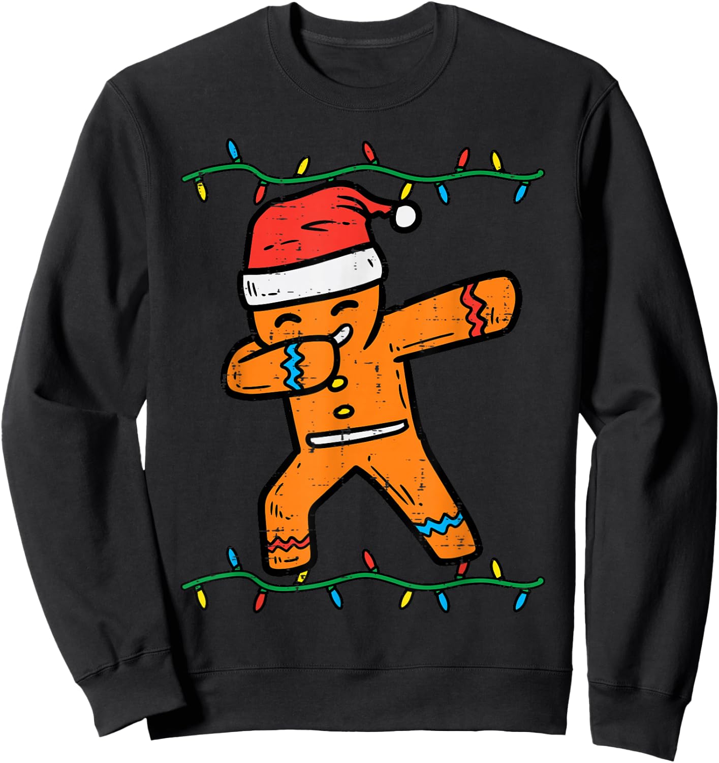 Dabbing Gingerbread Man Cookie Christmas Boys Men Kids Xmas Sweatshirt - Sweatshirt | Black