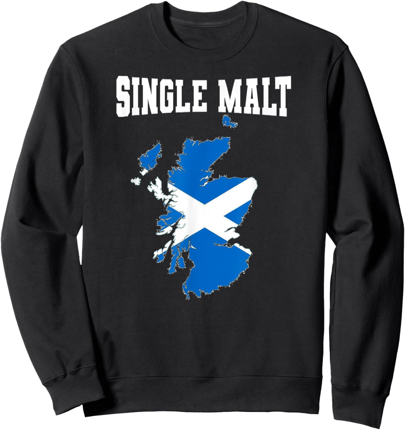 Single Malt Whisky Scotch Lover Scotland Flag Sweatshirt - Sweatshirt | Black