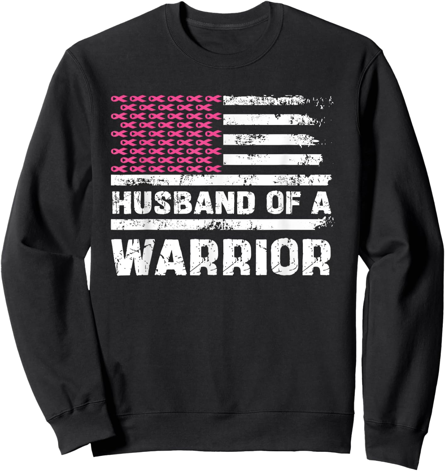 husband of a warrior Breast Cancer Awareness support squad Sweatshirt - Sweatshirt | Black