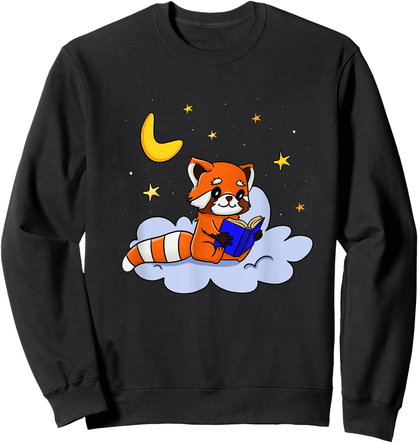 Funny Red Panda Reading Book for Bookworm and Book Lover Sweatshirt - Sweatshirt | Black