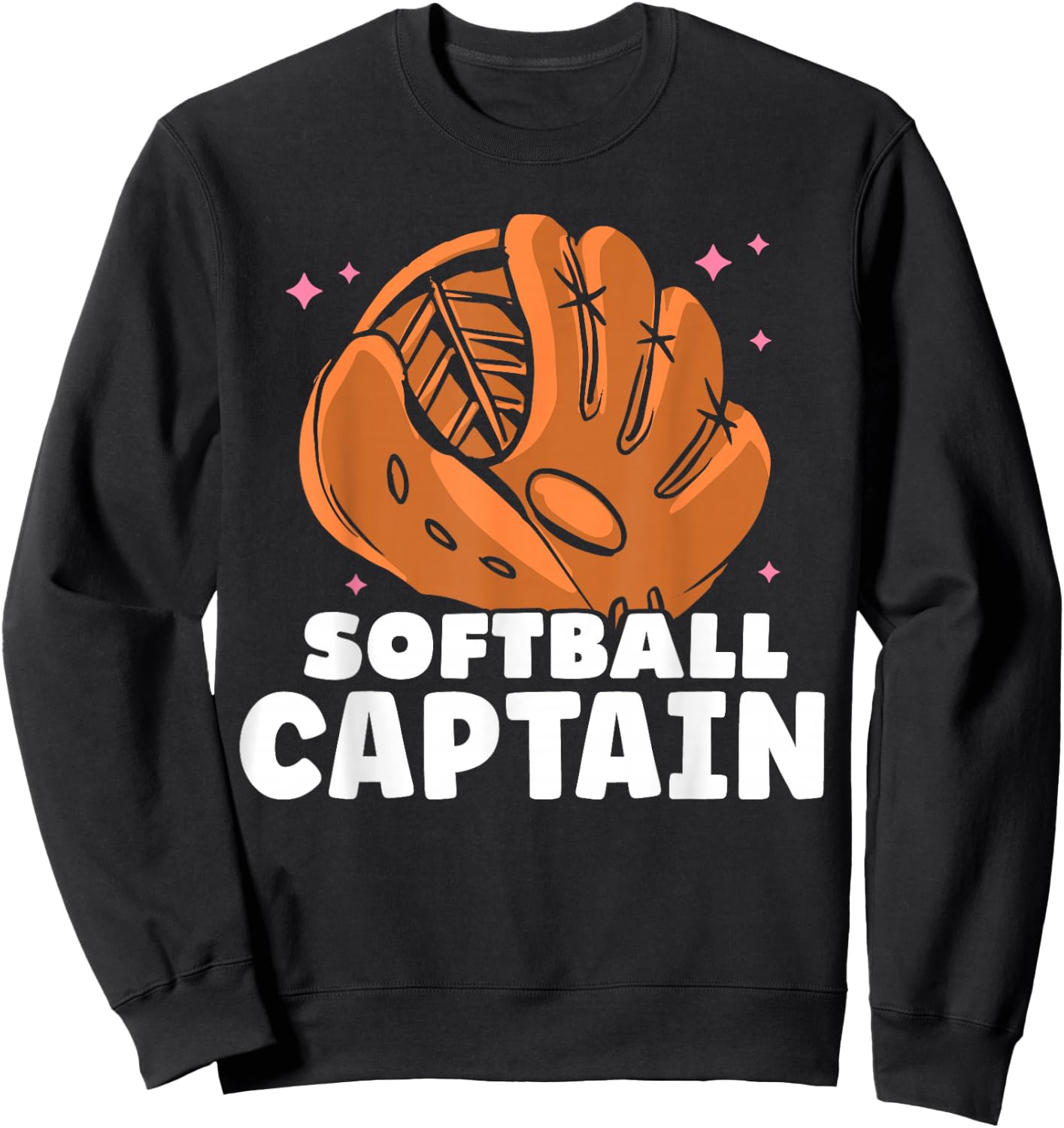 Softball Captain Cute Softballer Player Match Softball Sweatshirt - Sweatshirt | Black
