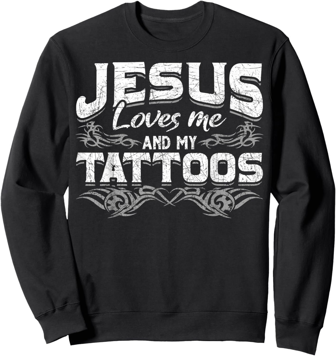 Inked Jesus Prayer Tattooed Christian Tattoo Artist Tattoo Sweatshirt - Sweatshirt | Black