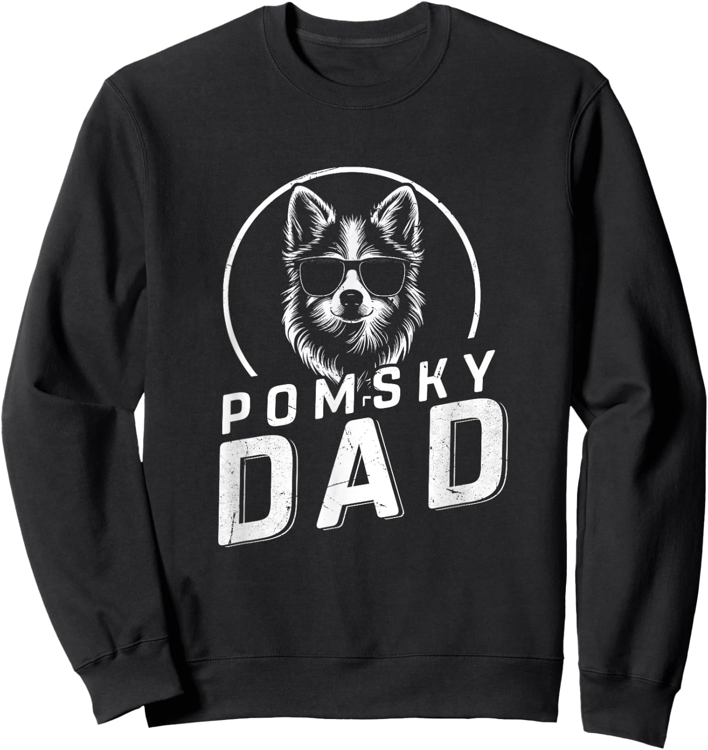 Pomsky Dad Dog Owner Gifts Men Funny Dog Dad Father's Day Sweatshirt - Sweatshirt | Black