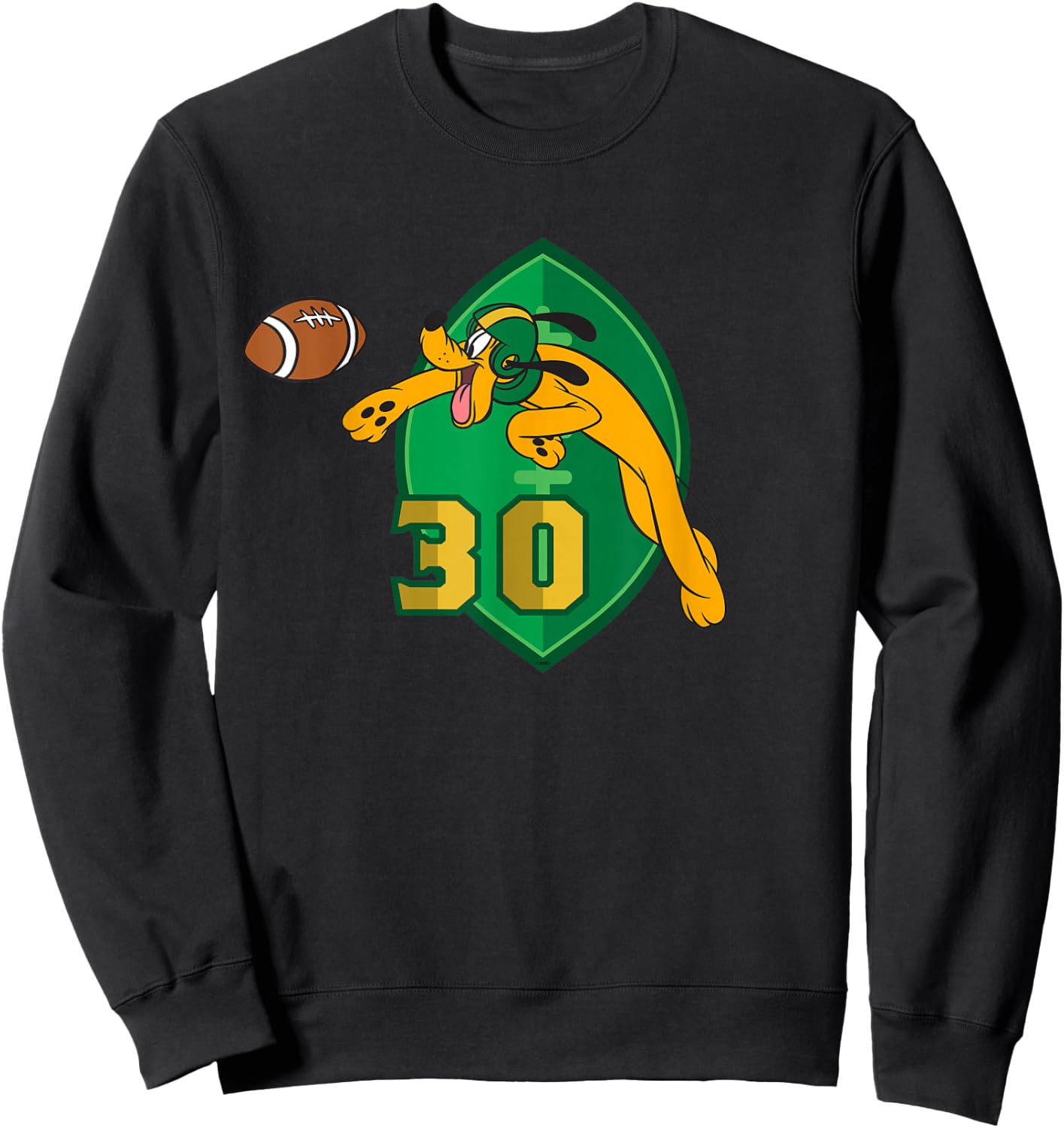 Disney Pluto #30 Football Catch Sports Sweatshirt - Sweatshirt | Black