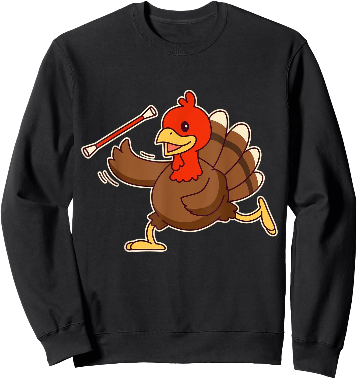 Funny Acrobatic Turkey Baton Twirling - Twirler Sweatshirt - Sweatshirt | Black