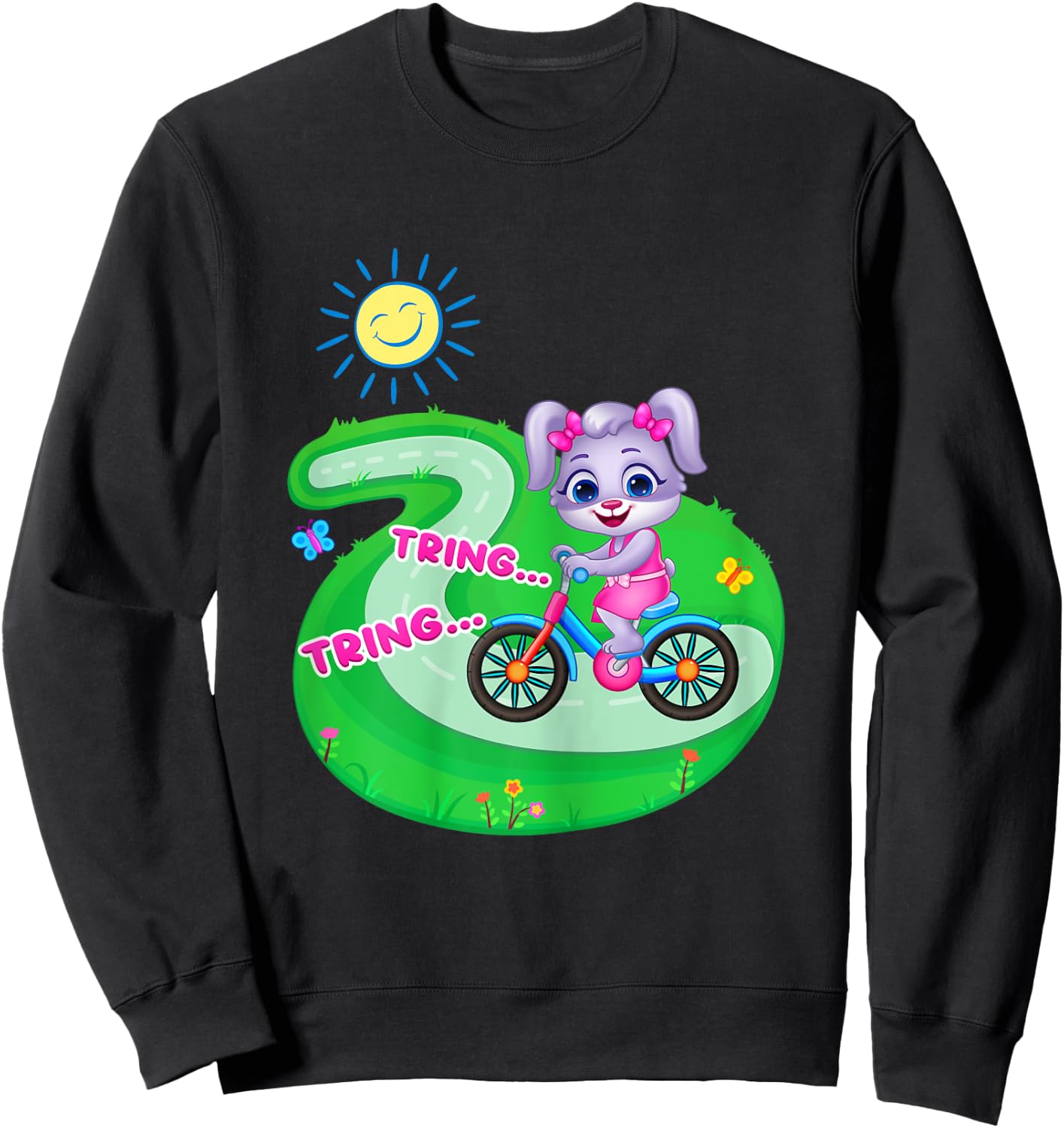 Ruby's Cycle Adventure | Official Lucas & Friends Graphic Sweatshirt - Sweatshirt | Black