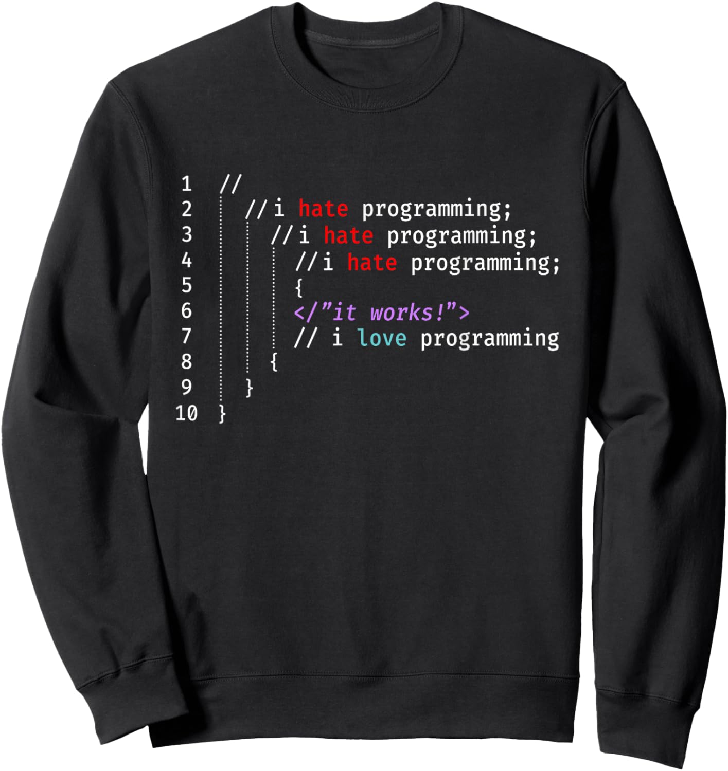 BORN IN 1963 I Hate I Love Programming Funny Coder Humor IT Programmers Sweatshirt - Sweatshirt | Black
