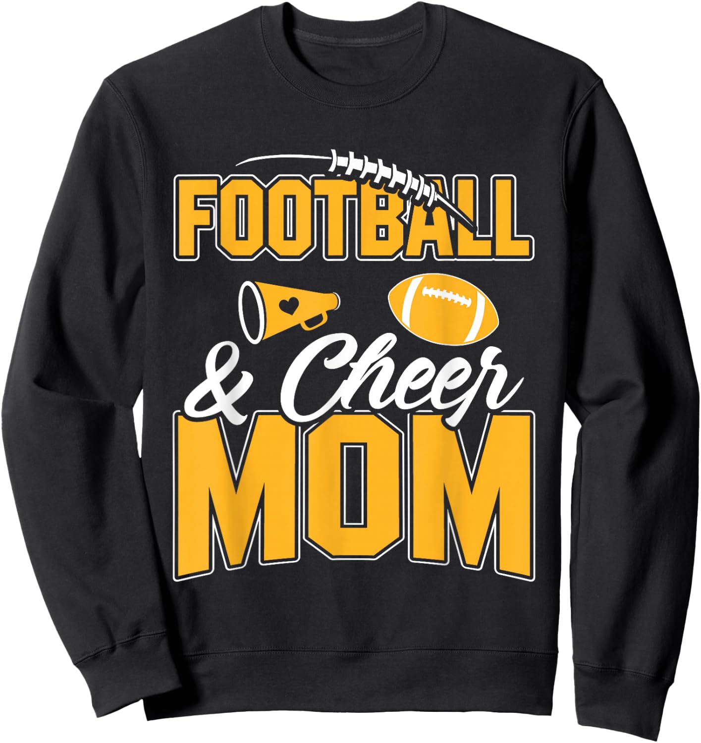 Football and Cheer Mom Cheerleading Mother Football Sweatshirt - Sweatshirt | Black