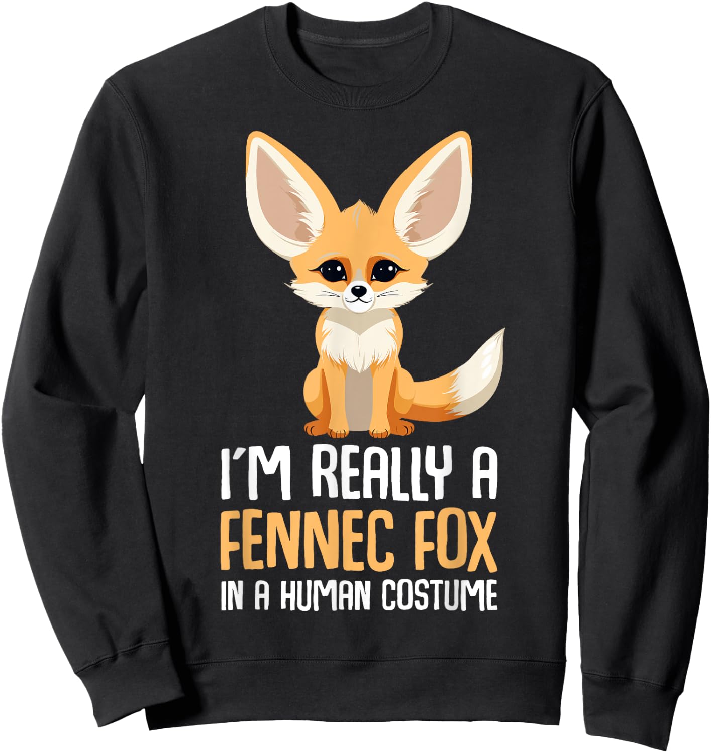 Fennec Fox Costume Girls Fox Sweatshirt - Sweatshirt | Black