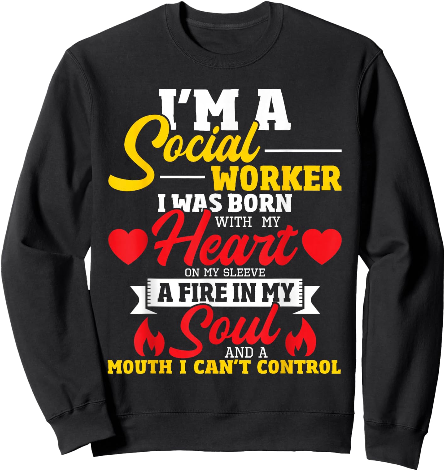 Social Worker Heart On My Sleeve - Caseworker Social Work Sweatshirt - Sweatshirt | Black