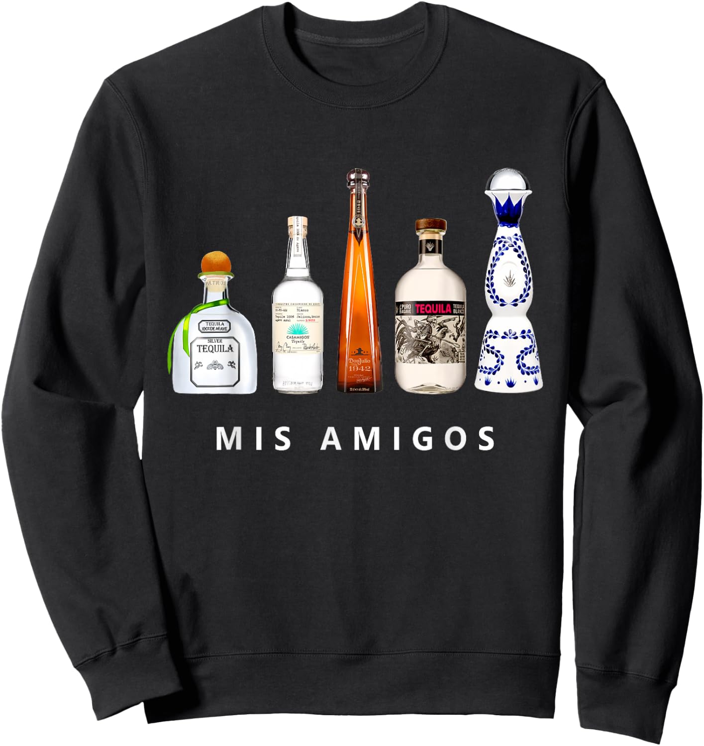 Mis Amigos Tequila Funny Cinco De Mayo Mexican Party Sweatshirt - Sweatshirt | Black