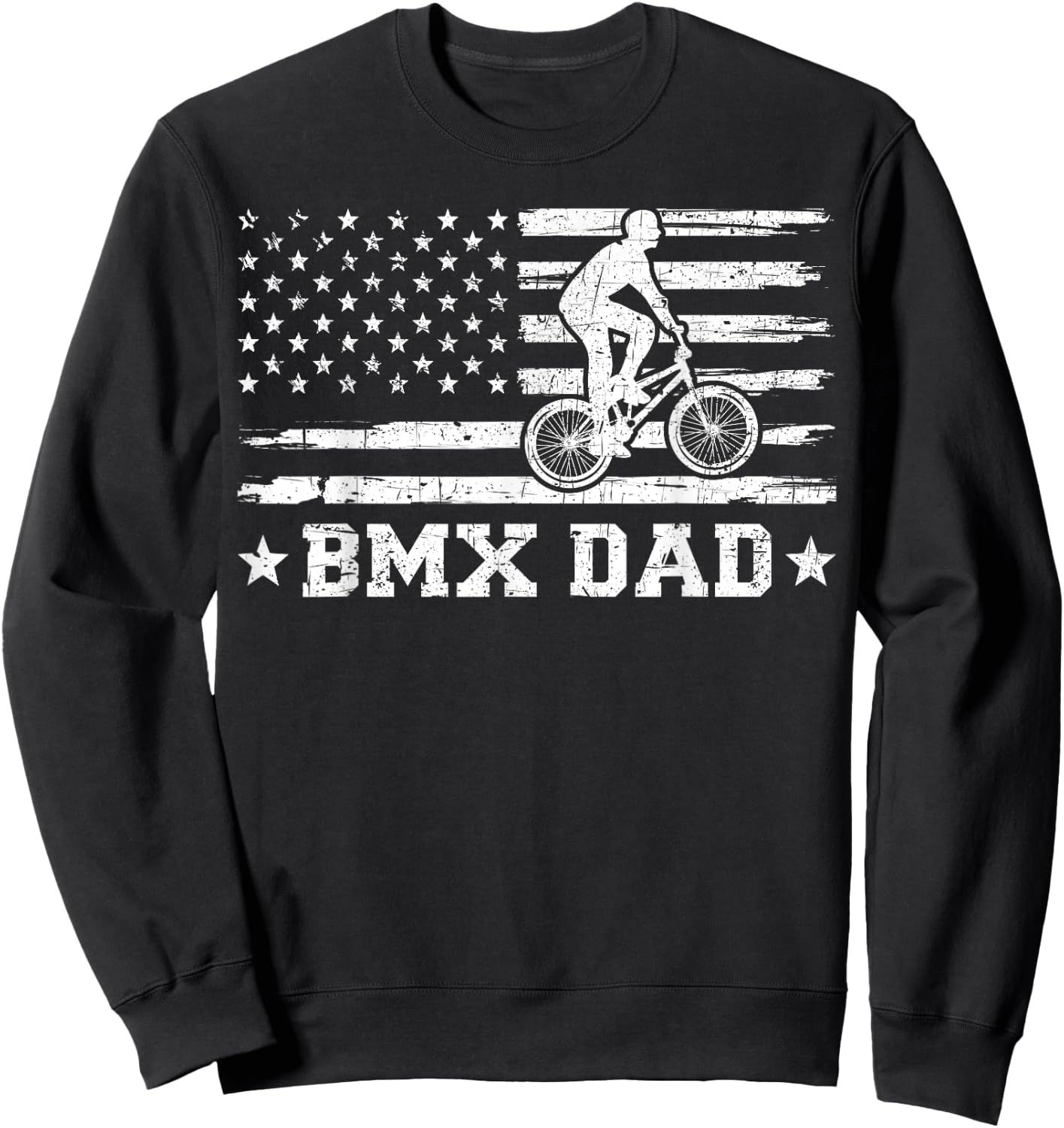 BMX Bike Rider American Flag BMX Dad Father's Day Men Sweatshirt - Sweatshirt | Black