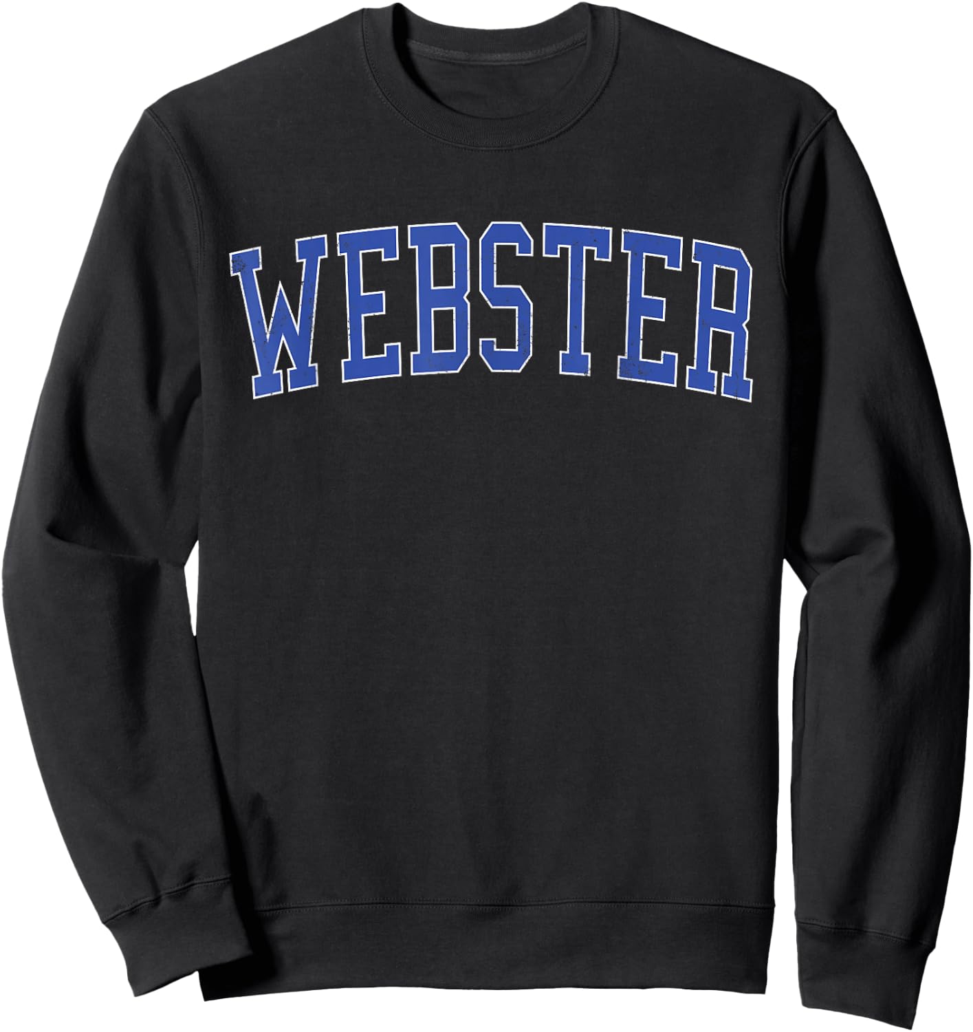 Vintage Webster TX Distressed Blue Varsity Style Sweatshirt - Sweatshirt | Black