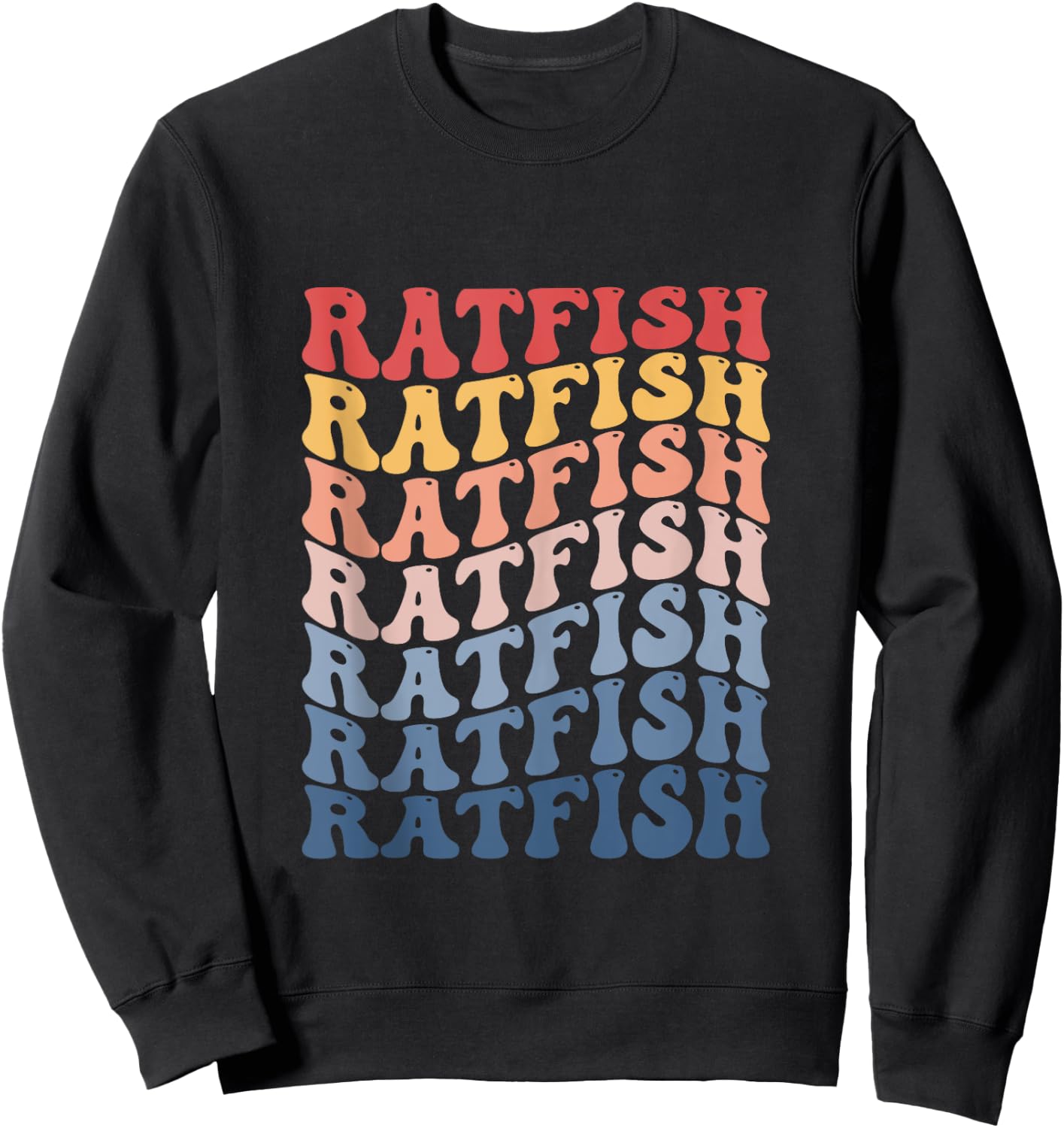 Ratfish Groovy Retro Fish Sweatshirt - Sweatshirt | Black