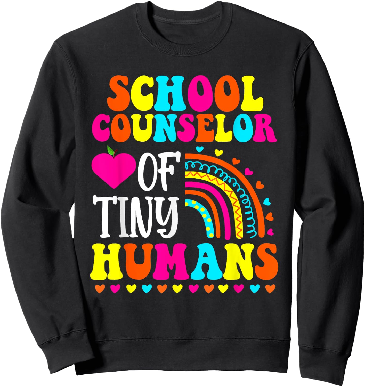 Boho School Counselor Of Tiny Humans First Day Of School Sweatshirt - Sweatshirt | Black