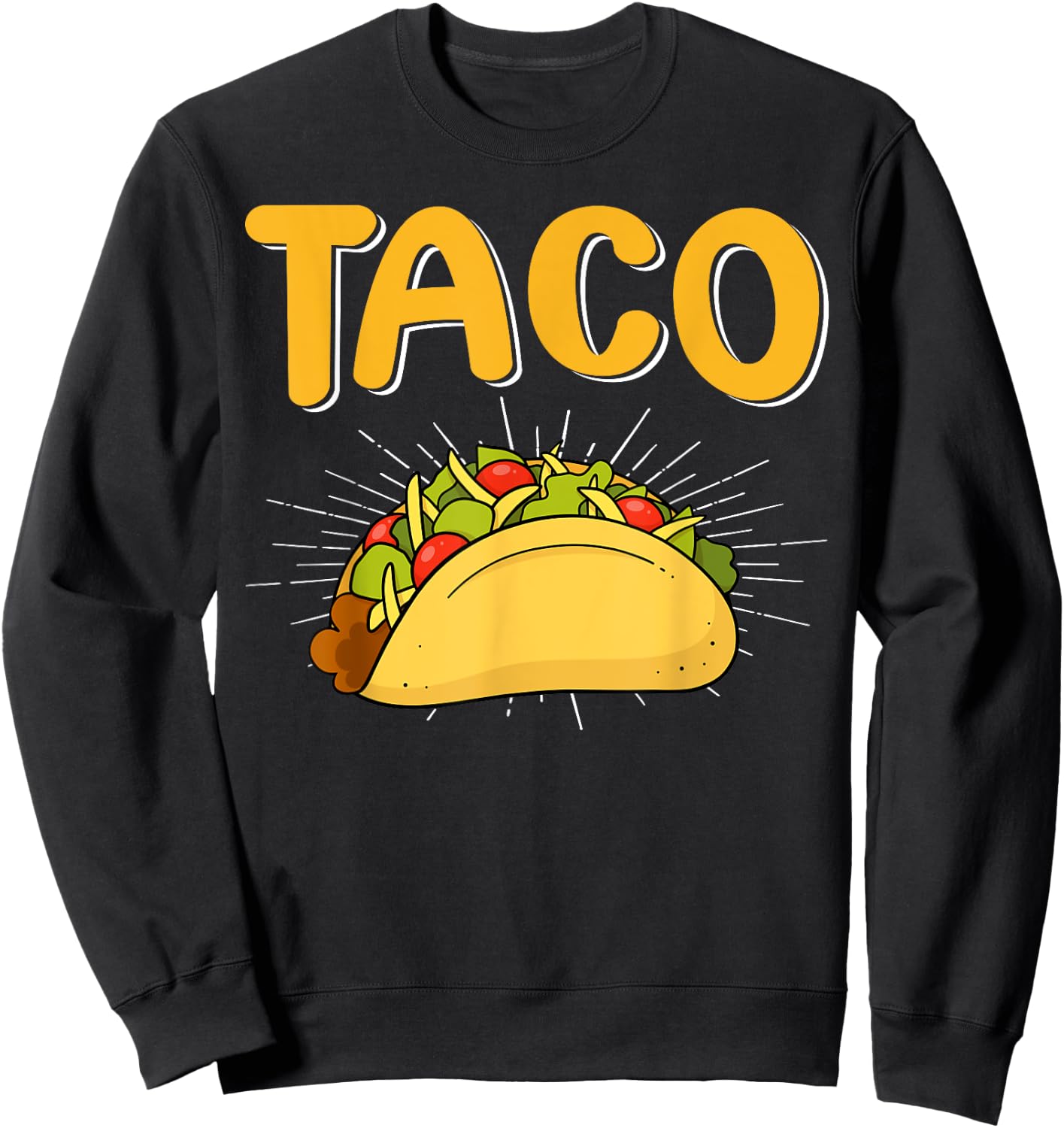 Retro Taco Mexican Food Eater Tacos Lover Fiesta Sweatshirt - Sweatshirt | Black