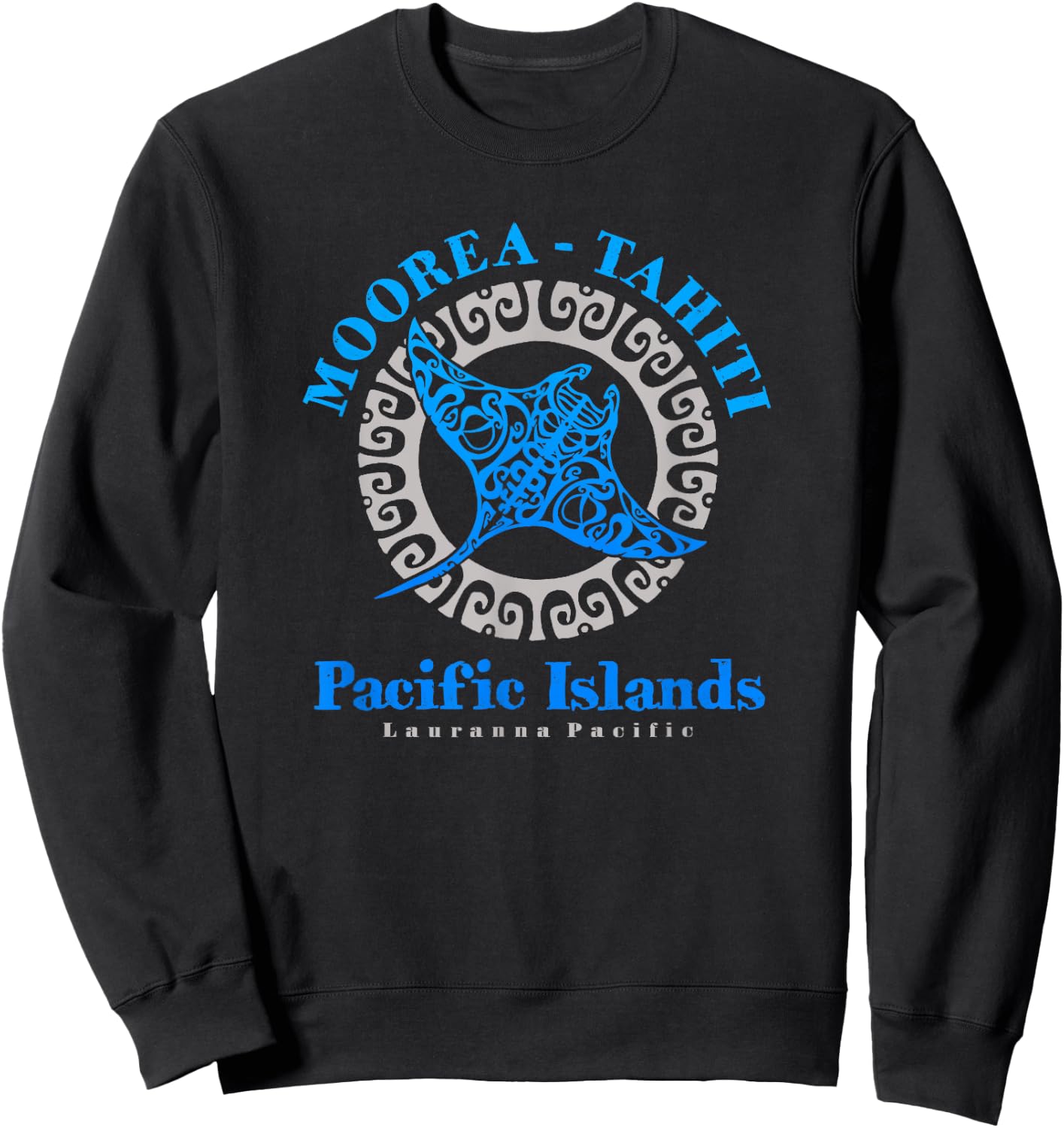 Manta Ray Moorea Tahiti Tribal Tattoo Sweatshirt - Sweatshirt | Black