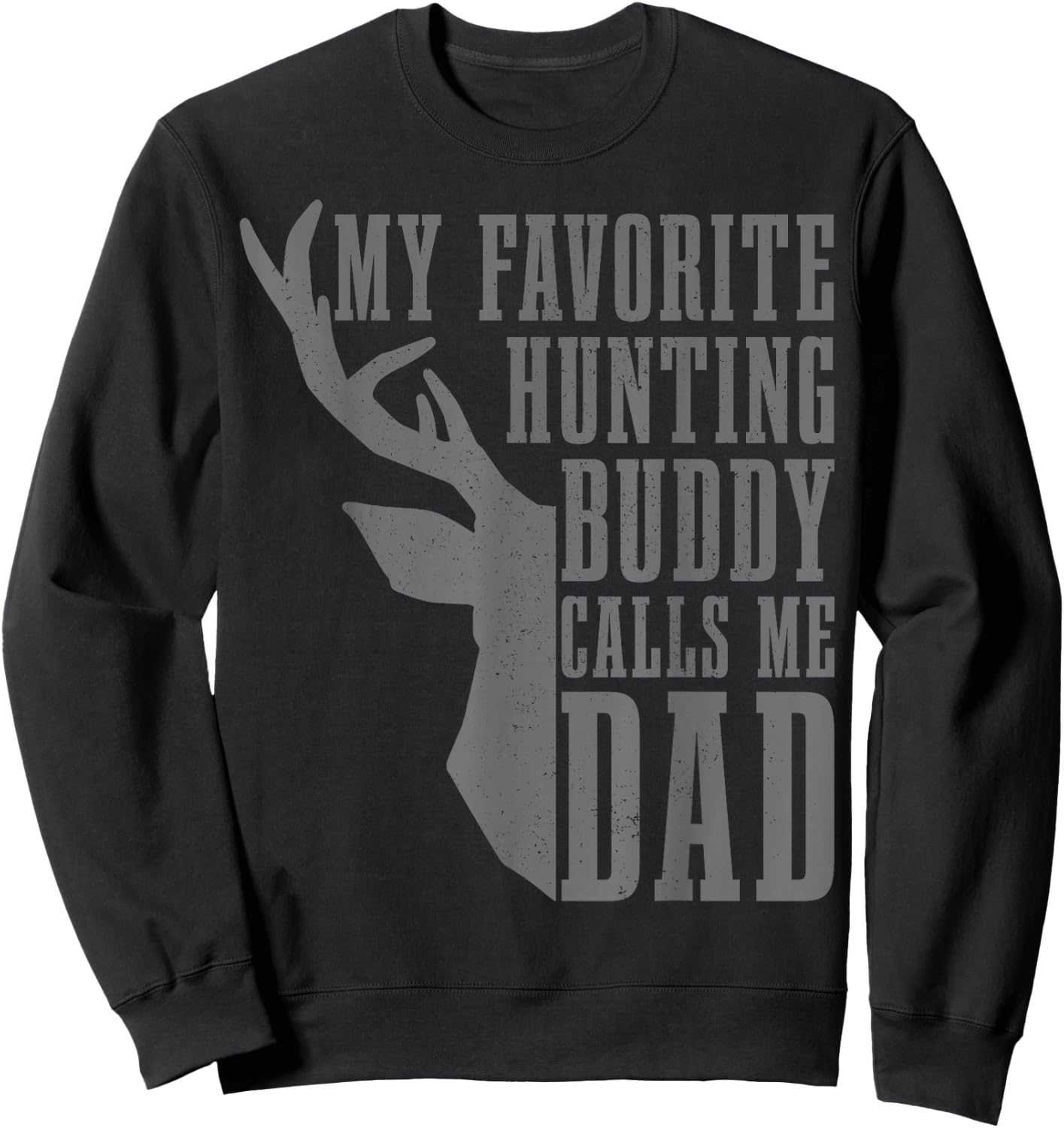 Hunter Deer Hunting Antlers Funny Hunting Vintage Sweatshirt - Sweatshirt | Black