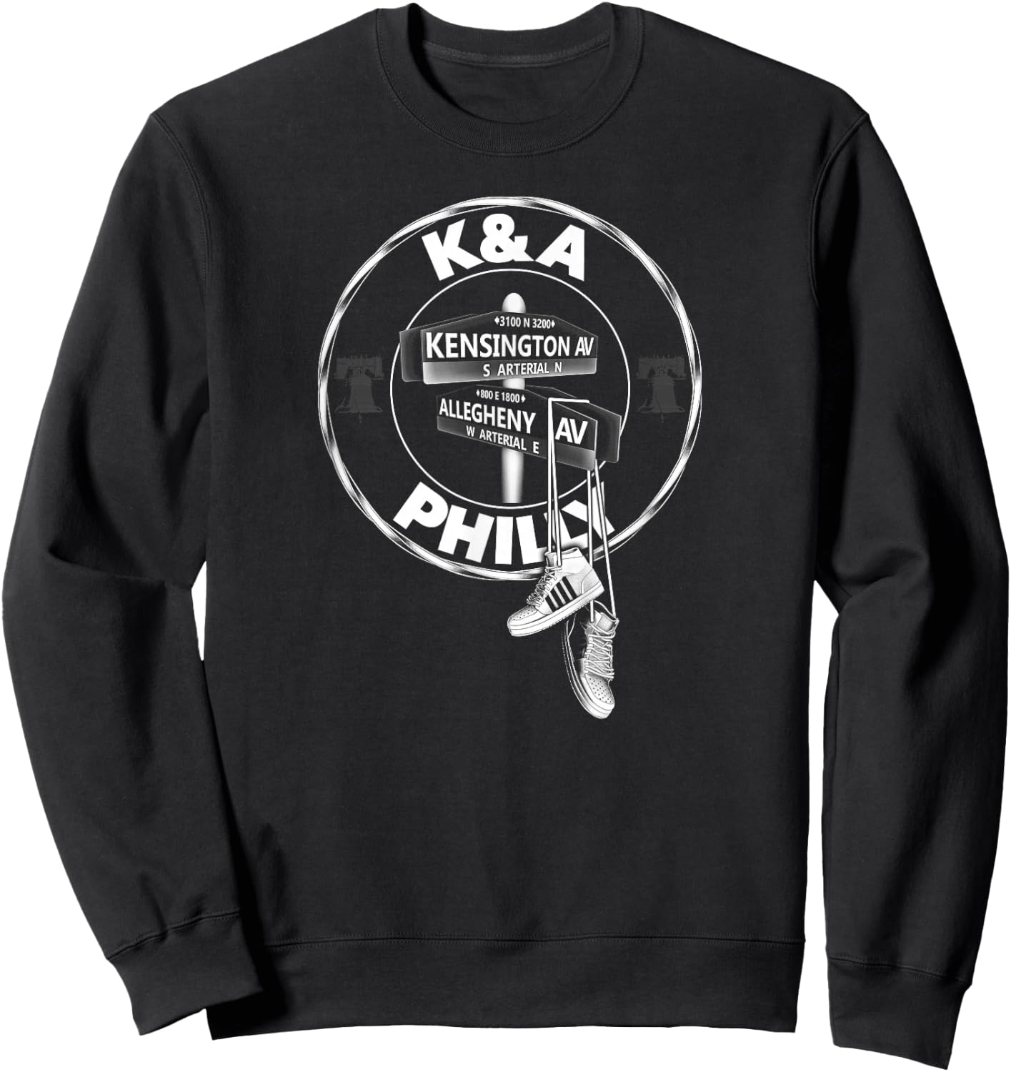 Kensington and Allegheny Ave K&A Philadelphia PA 19134 Sweatshirt - Sweatshirt | Black