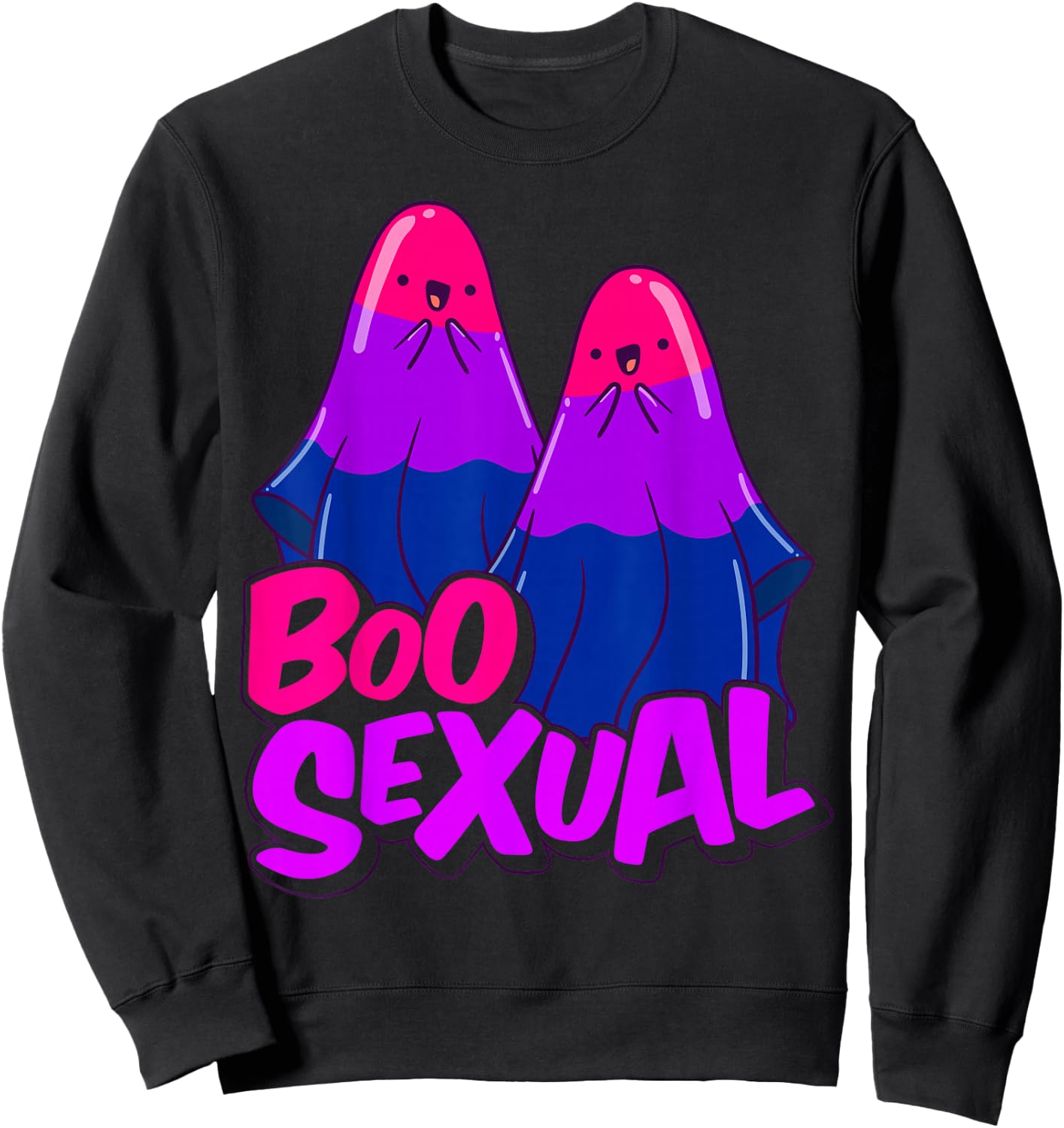Boo Sexual Bisexual Ghost Pair Word Game for Halloween Sweatshirt - Sweatshirt | Black