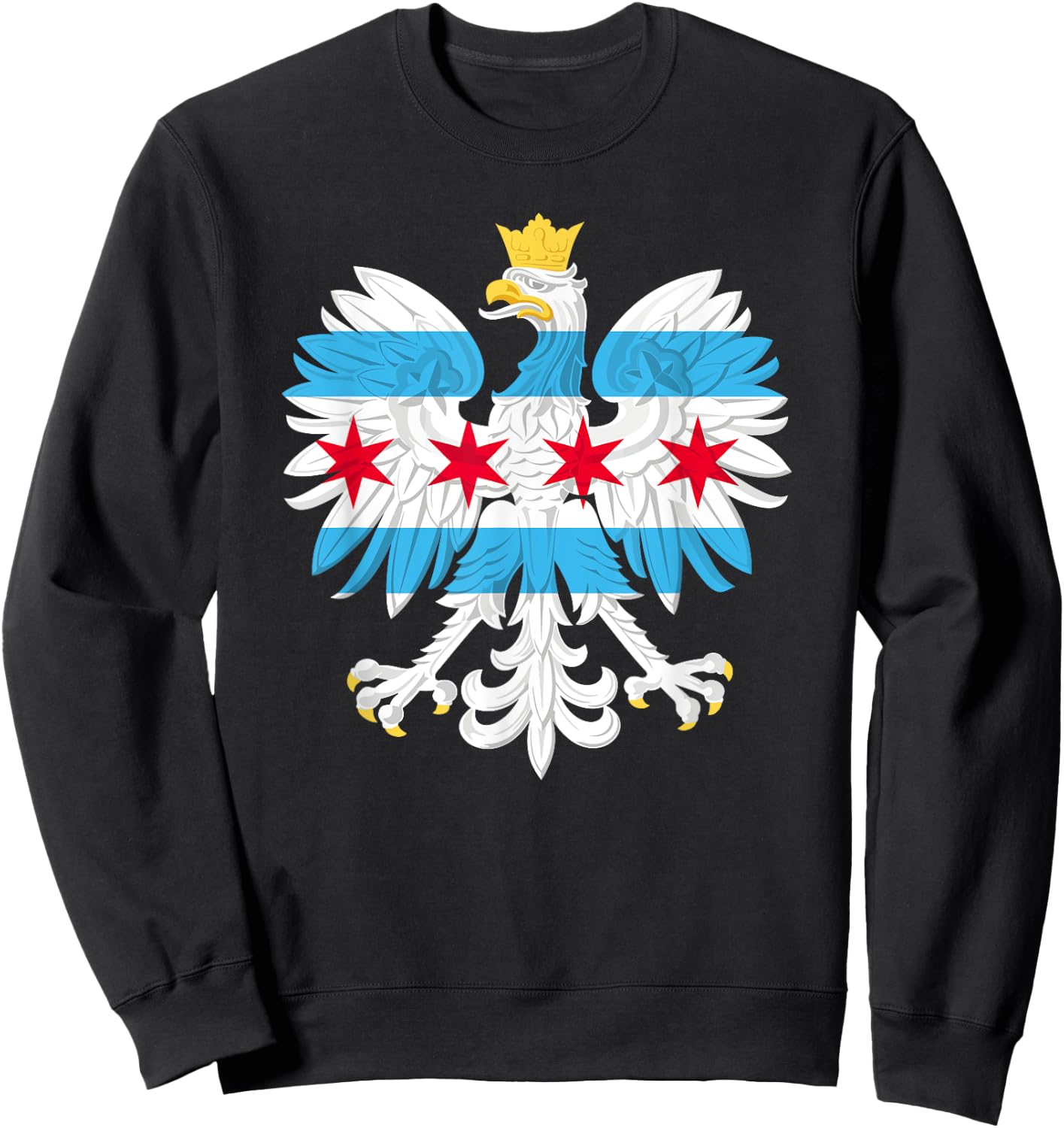 Chicago Polish Flag Eagle Poland Polska Pride Dyngus Day Sweatshirt - Sweatshirt | Black
