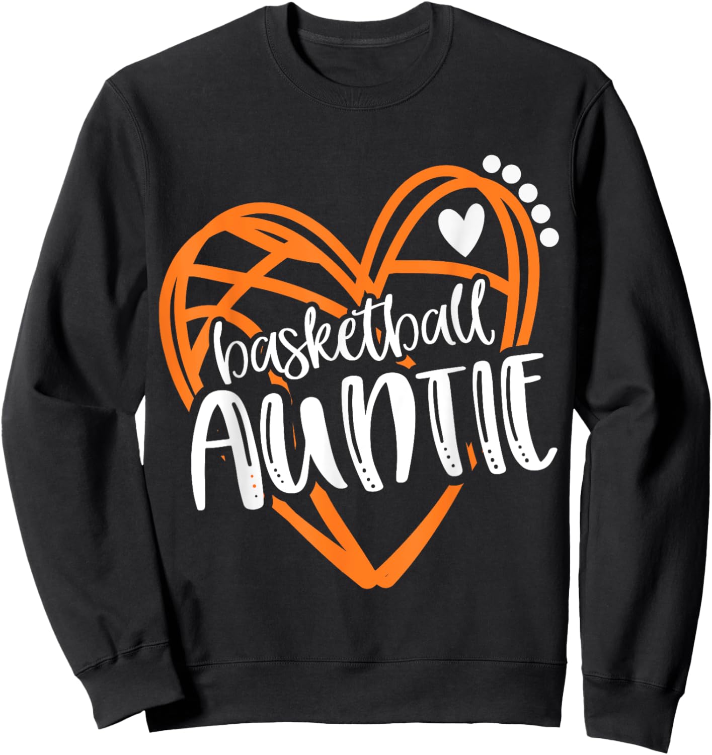 Girls Basketball AUNTIE Heart Distressed Sweatshirt - Sweatshirt | Black