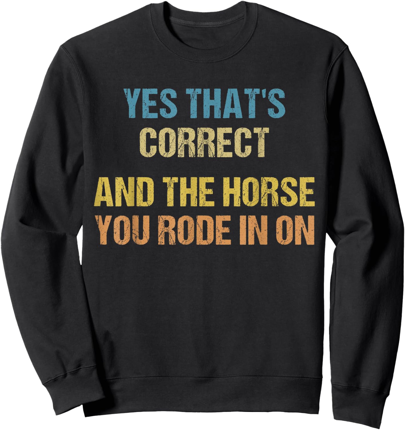Yes That's Correct, And The Horse You Rode In On Funny Sweatshirt - Sweatshirt | Black