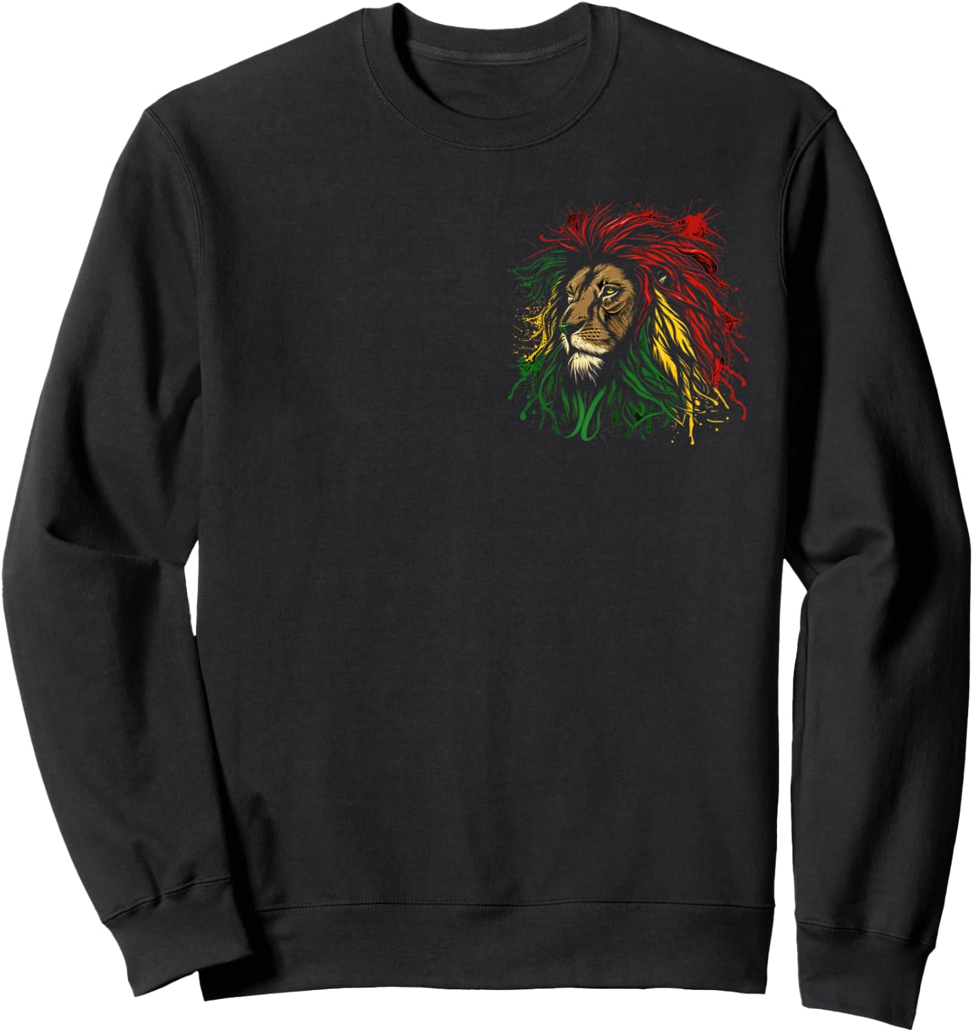 Rasta Reggae Lion Of Judah Jamaica Roots Rastafarian Lion Sweatshirt - Sweatshirt | Black