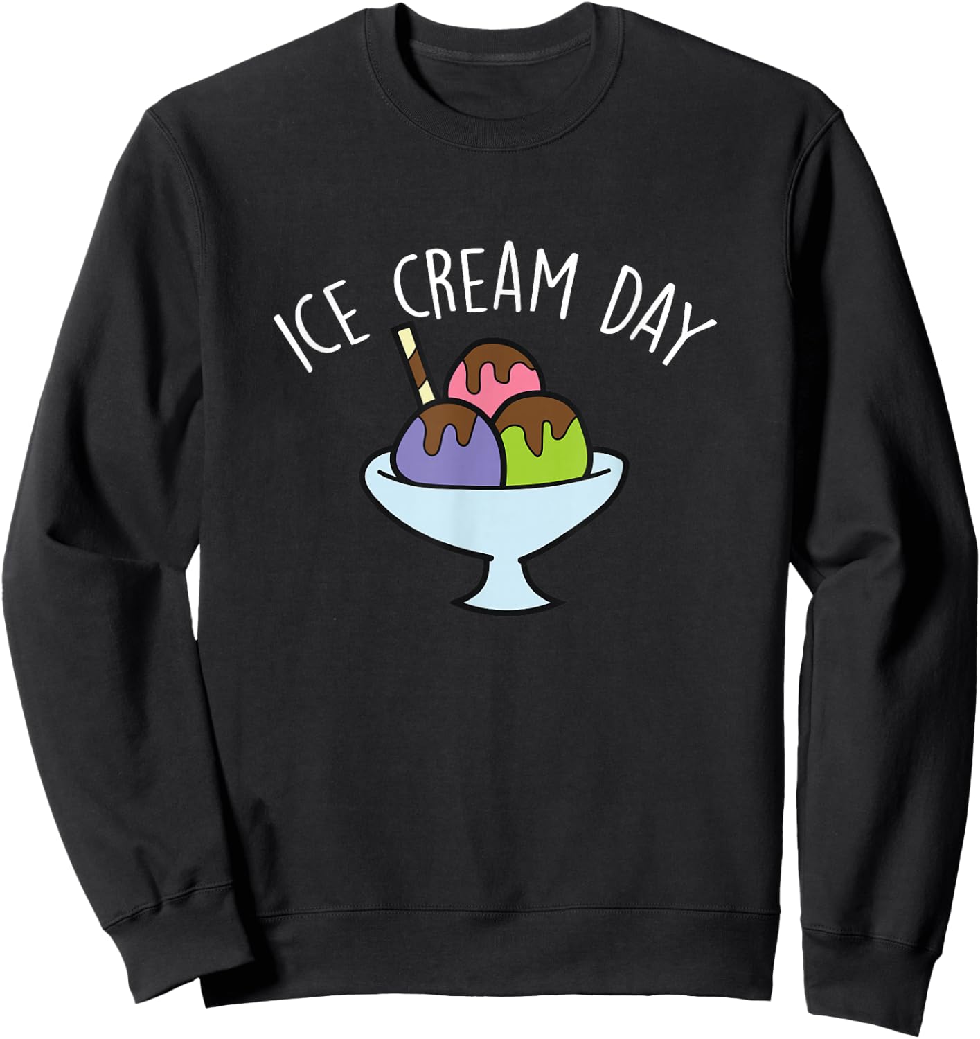 Ice Cream Day Gelato Summer Funny Ice Cream Men Women Girls Kids Sweatshirt - Sweatshirt | Black