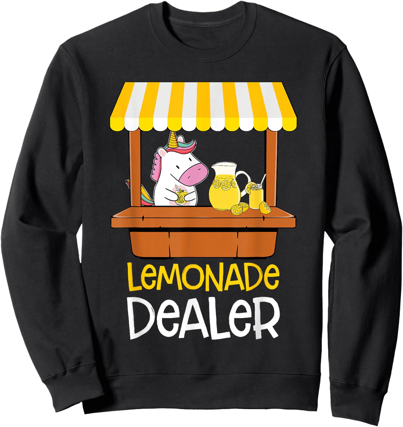Lemonade Stand Dealer Unicorn Refreshing Lemon Kids Sweatshirt - Sweatshirt | Black
