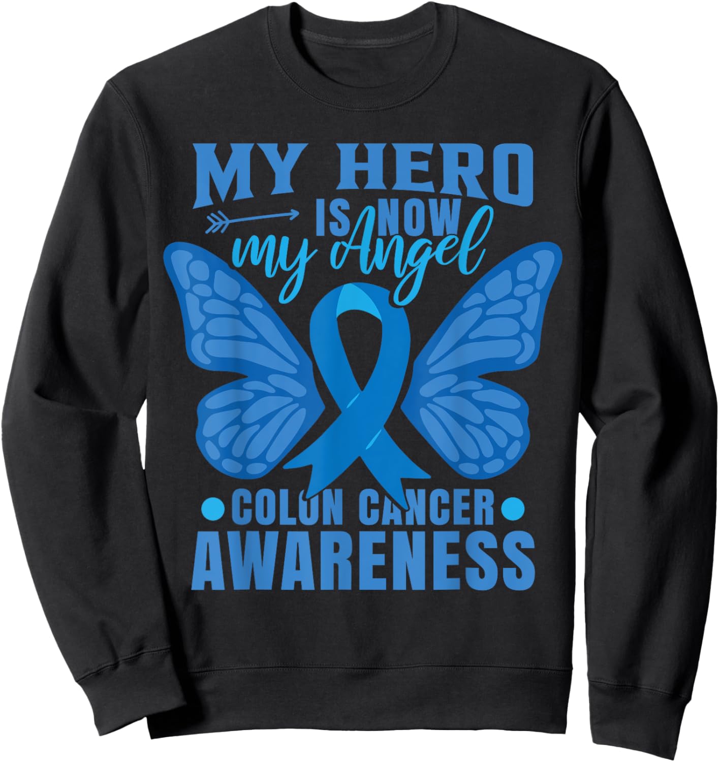 Colon Cancer Butterfly Sweatshirt - Sweatshirt | Black
