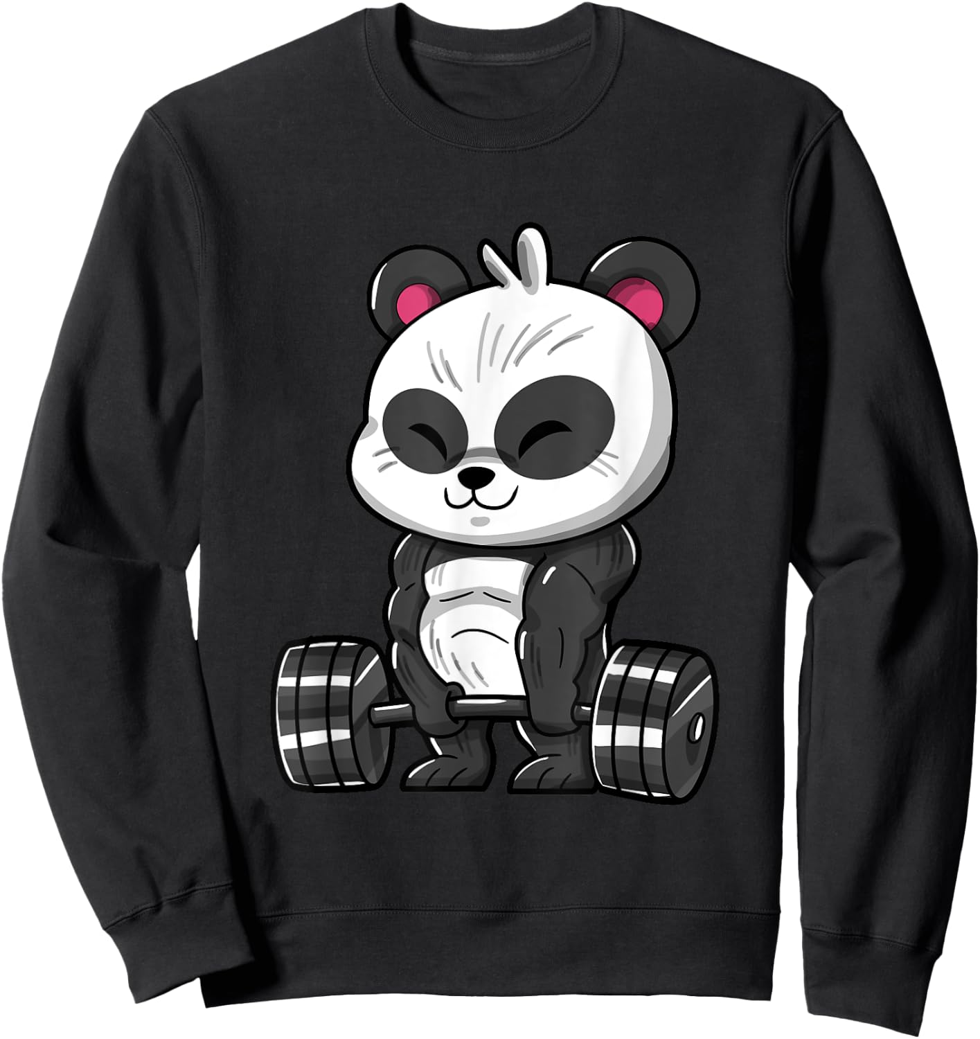 Weightlifting Panda Workout Bodybuilder Fitness Gym Panda Sweatshirt - Sweatshirt | Black